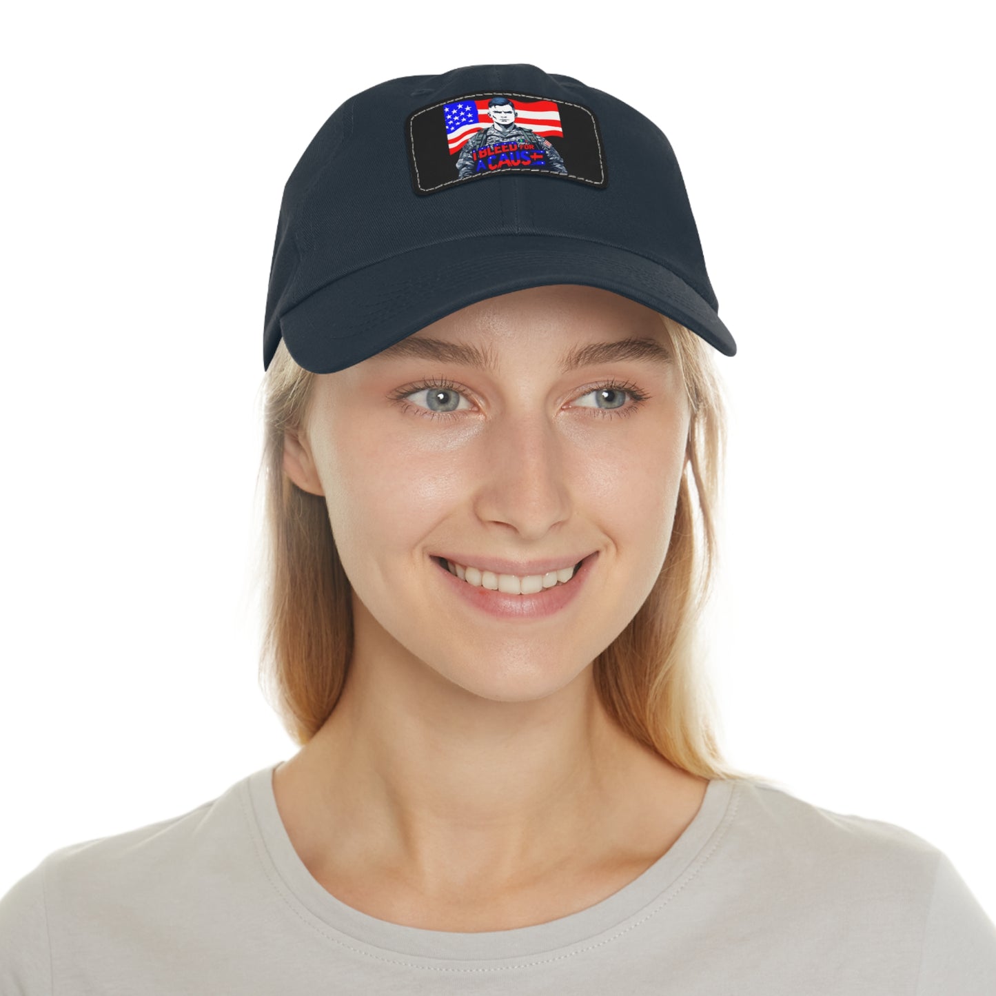 Patriotic Dad Hat with Leather Patch | Perfect Gift for Father's Day, Independence Day, Casual Outings, Outdoor Events, Everyday Wear