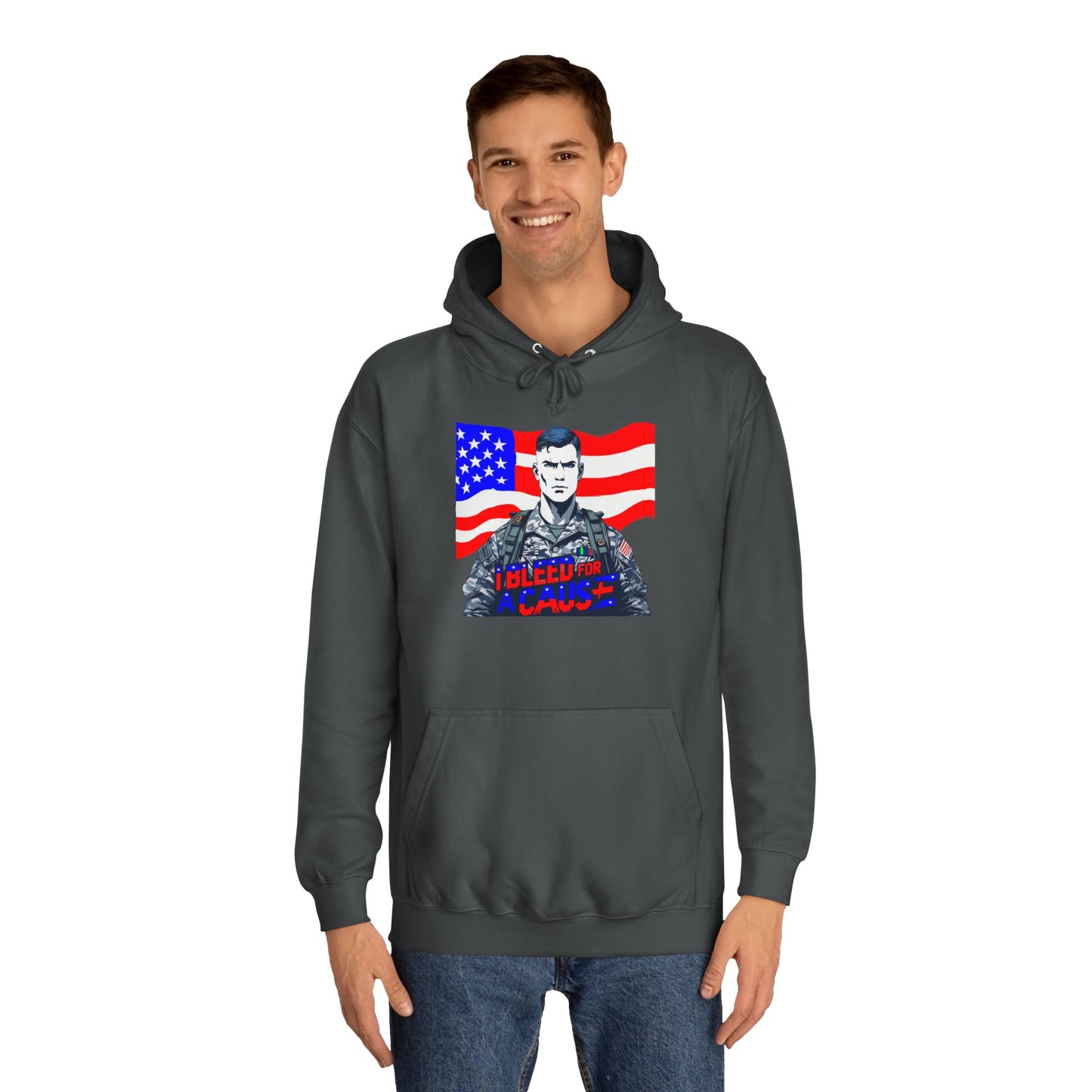 Patriotic Graphic Hoodie, Unisex College Hoodie, Casual Pullover, Gift for Students, USA Flag Sweatshirt, Cool College Apparel
