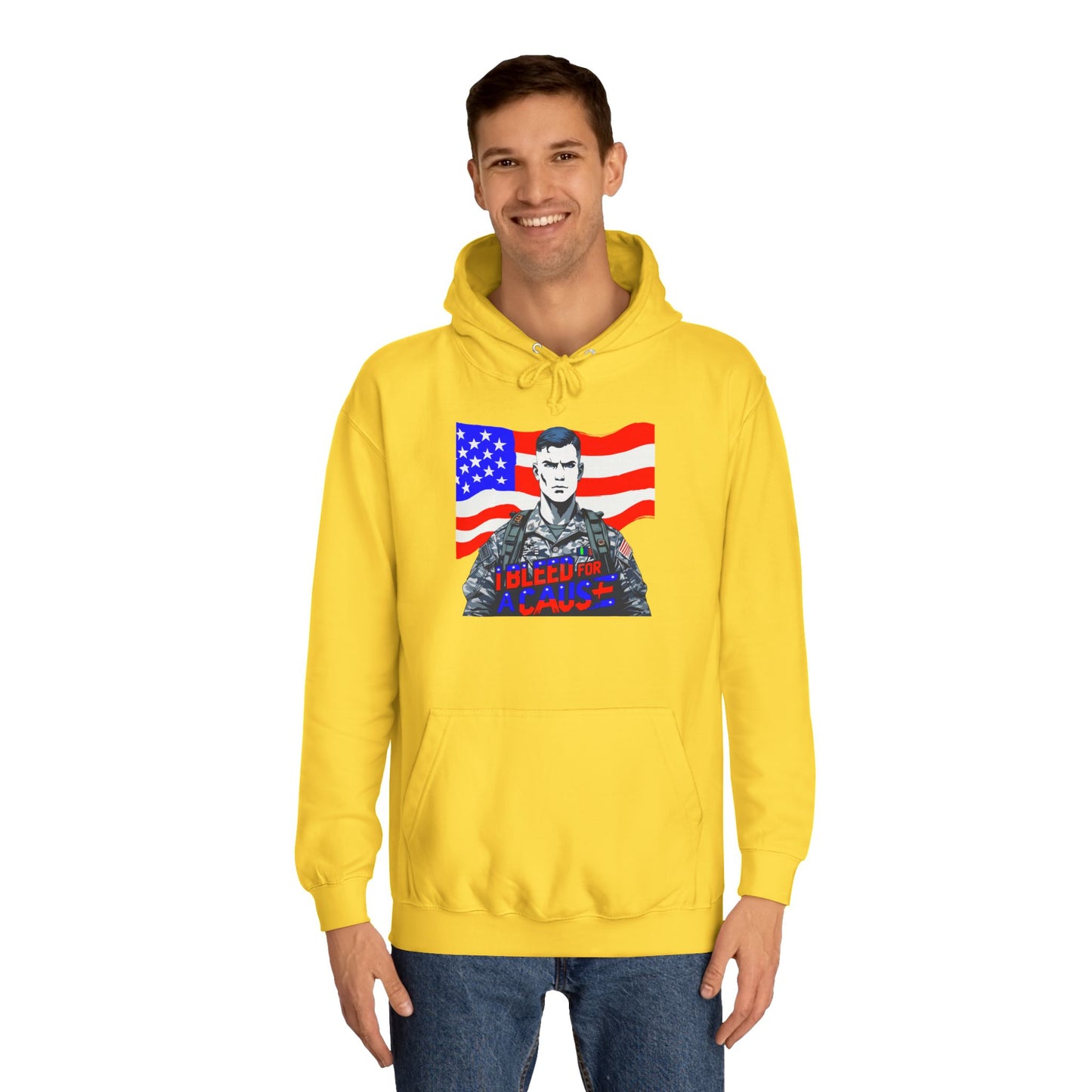 Patriotic Graphic Hoodie, Unisex College Hoodie, Casual Pullover, Gift for Students, USA Flag Sweatshirt, Cool College Apparel