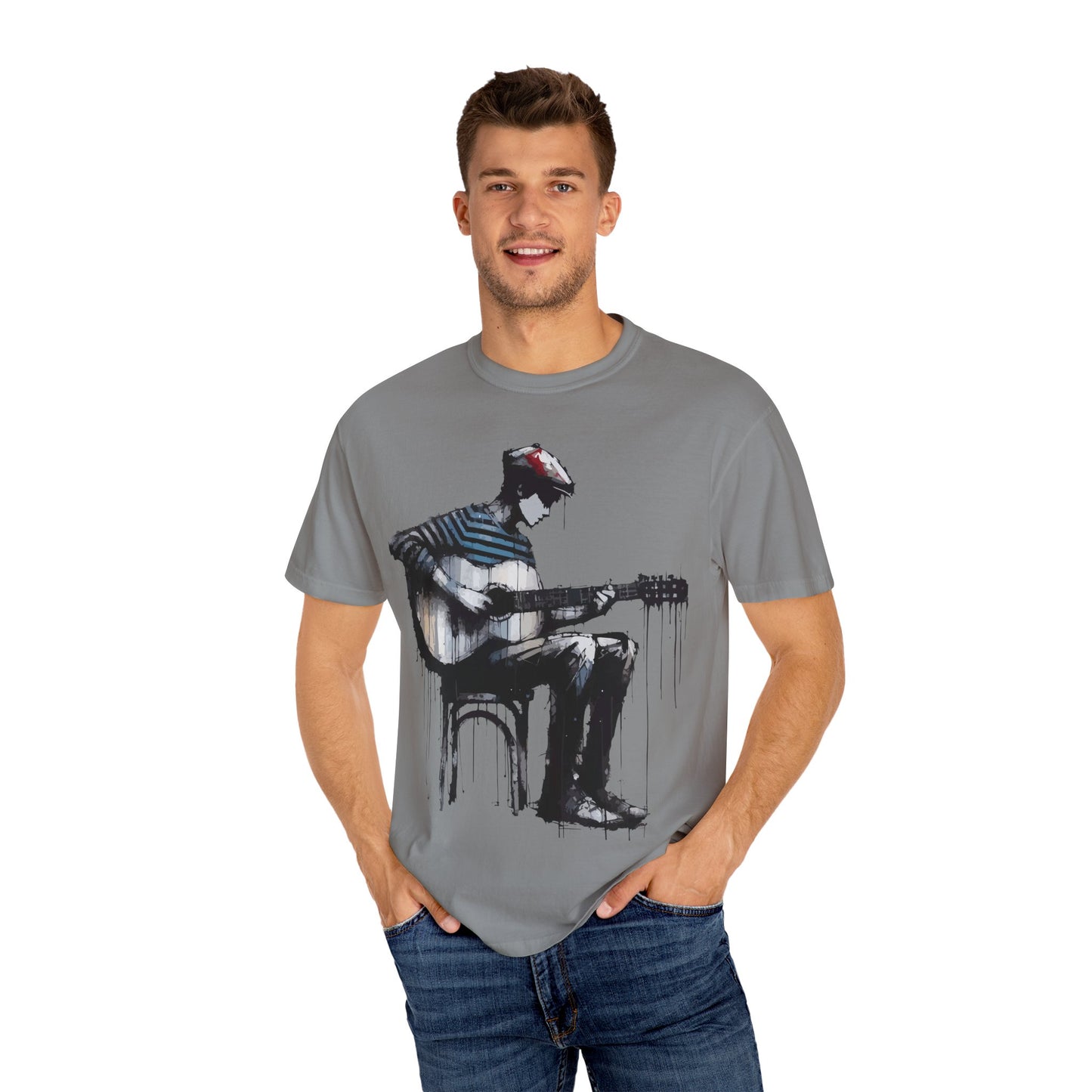 Artistic Guitarist Unisex T-shirt, Music Lover Gift, Bohemian Style Tee, Unisex Gift, Casual Wear