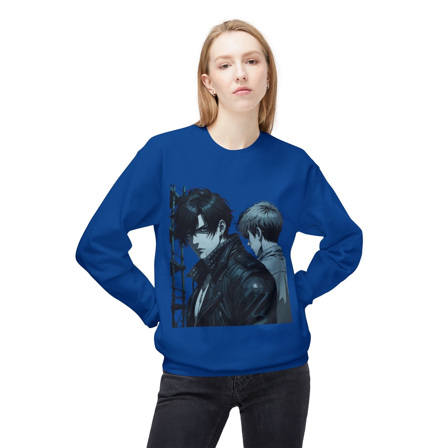 Unisex Fleece Crewneck Sweatshirt with Retro Art, Vintage Graphic Sweater, Casual Wear for Art Lovers, Gift for Him/Her, Cozy Relaxed Style