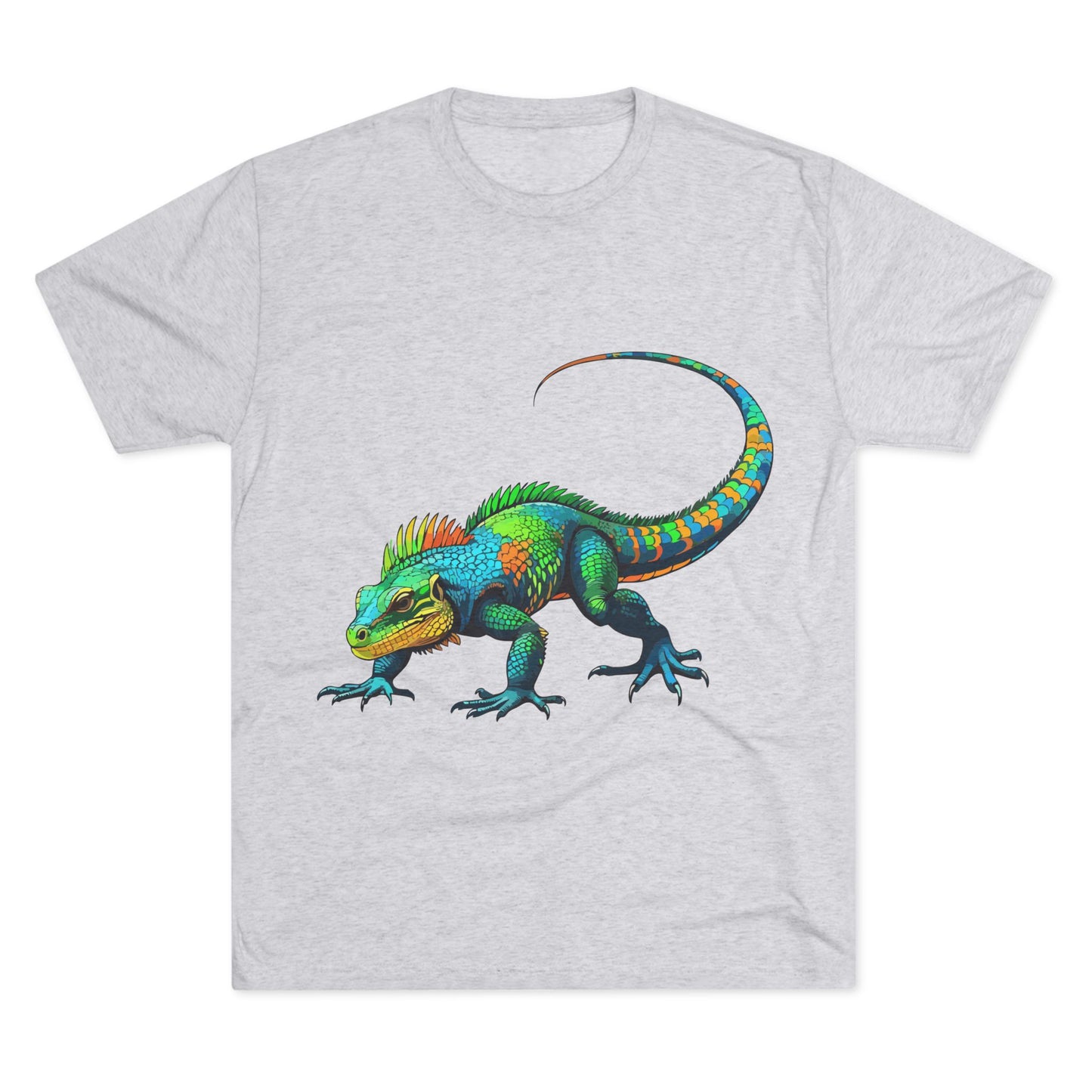 Vibrant Iguana Graphic Tee, Unisex Tri-Blend Crew Shirt, Casual Wear, Animal Lover Gift, Eco-Friendly Fashion, Fun Everyday Style