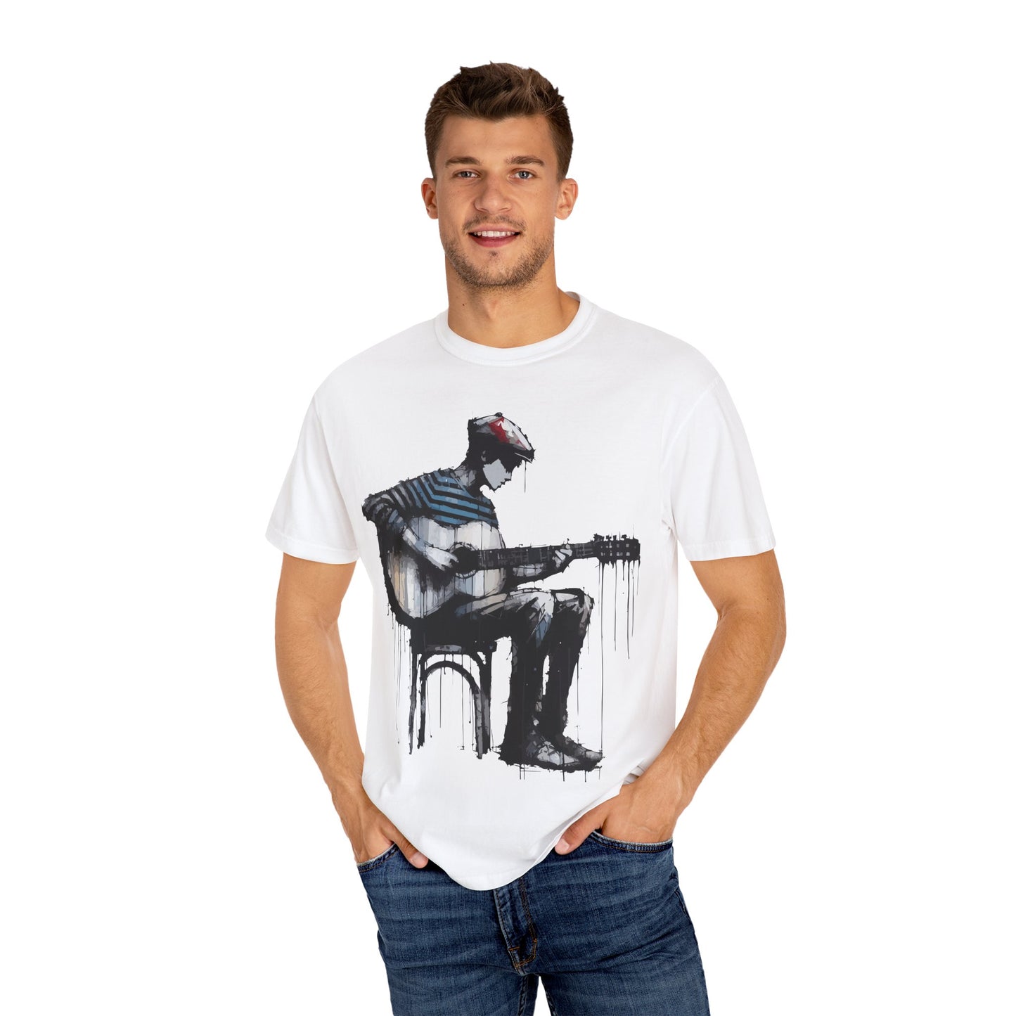 Artistic Guitarist Unisex T-shirt, Music Lover Gift, Bohemian Style Tee, Unisex Gift, Casual Wear