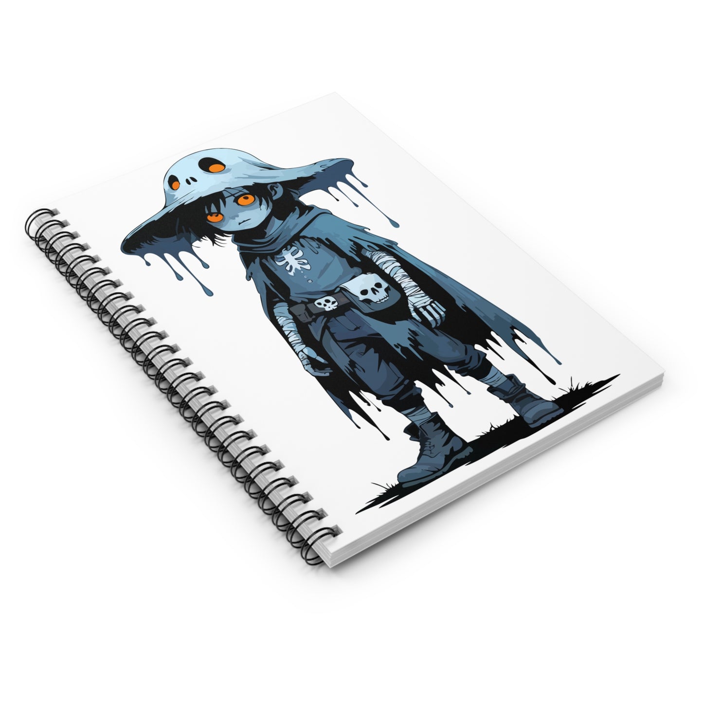 Eerie Character Spiral Notebook - Perfect for Journals, Sketches, Gifts, Halloween, School