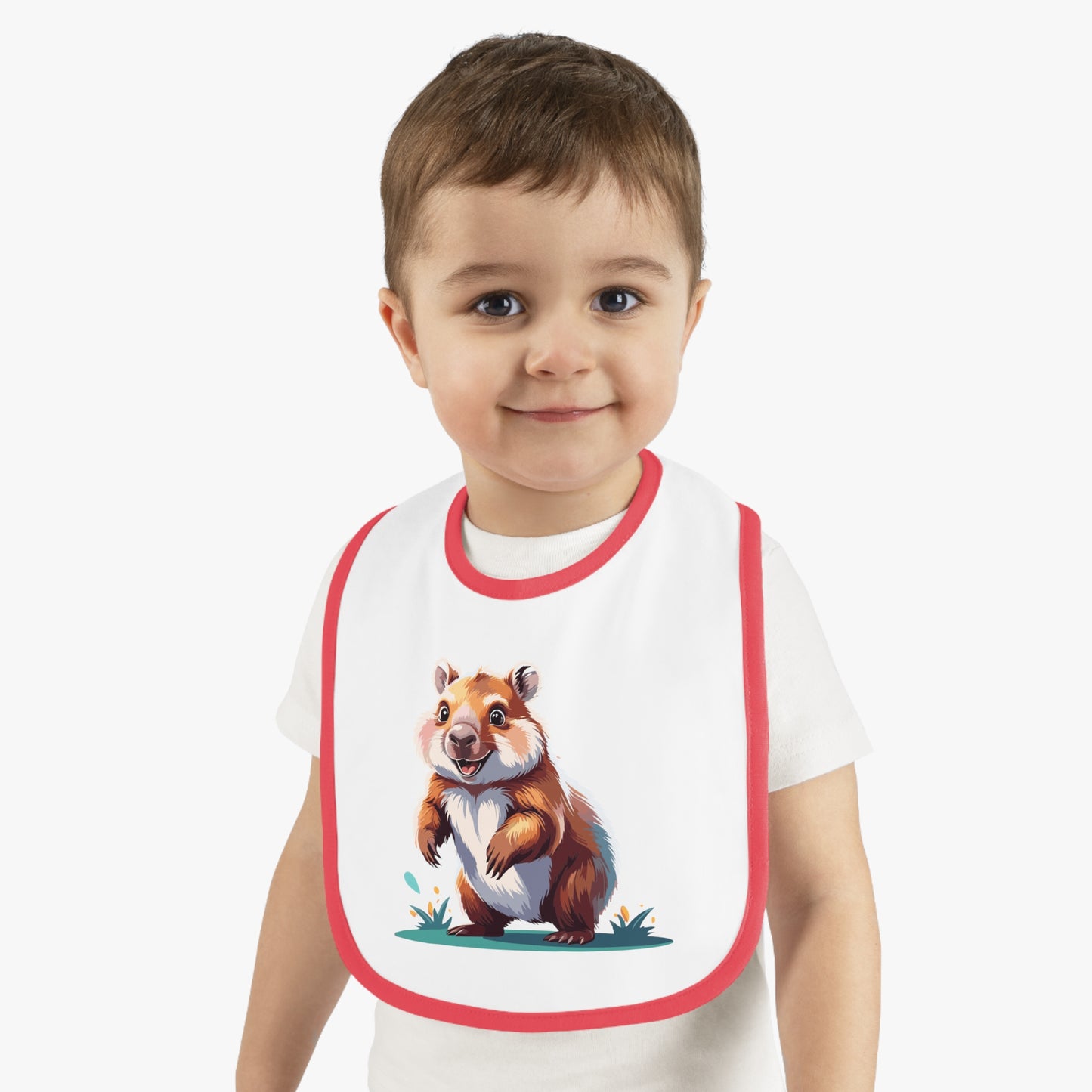 Cute Baby Bib with Adorable Wombat Design, Baby Shower Gift, Toddler Feeding Essential, Cute Animal Bib, Newborn Feeding Accessory