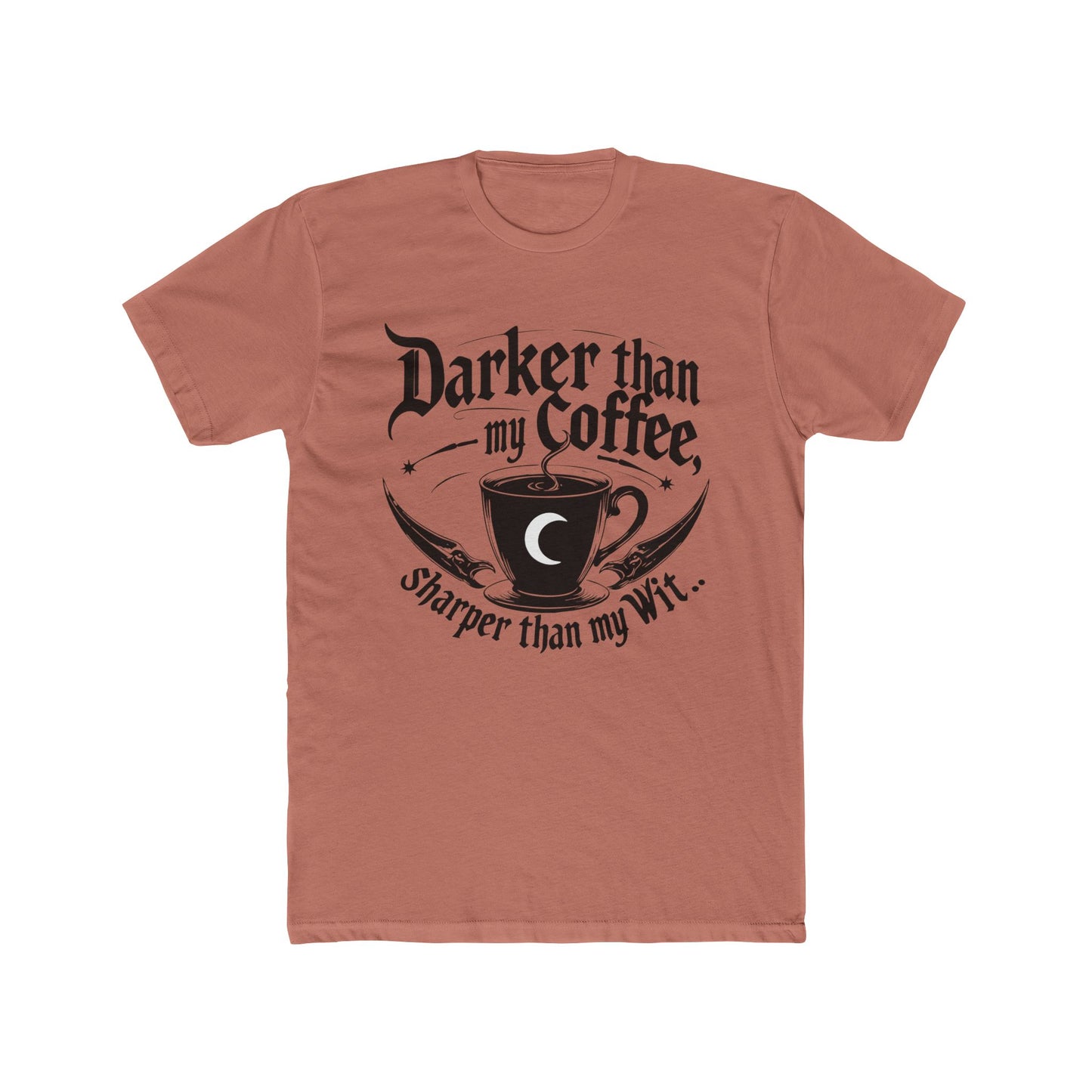 Darker Than My Coffee Unisex Crew Tee, Coffee Lover Shirt, Gifts for Baristas, Funny Tee, Casual Outfit, Coffee-Themed Merchandise