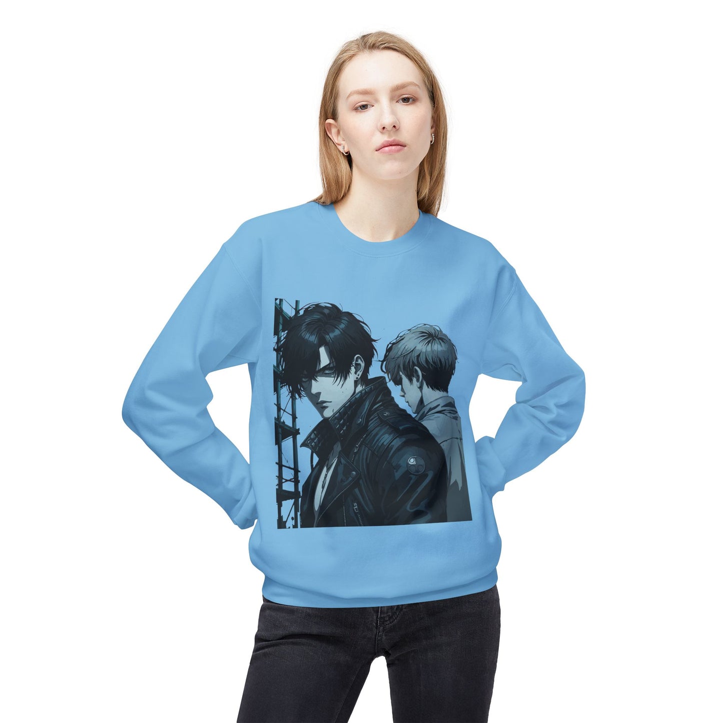 Unisex Fleece Crewneck Sweatshirt with Retro Art, Vintage Graphic Sweater, Casual Wear for Art Lovers, Gift for Him/Her, Cozy Relaxed Style