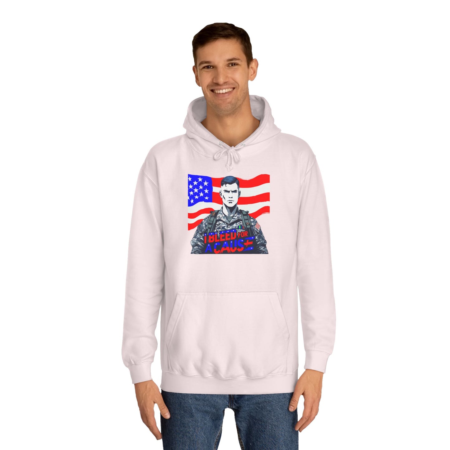 Patriotic Graphic Hoodie, Unisex College Hoodie, Casual Pullover, Gift for Students, USA Flag Sweatshirt, Cool College Apparel
