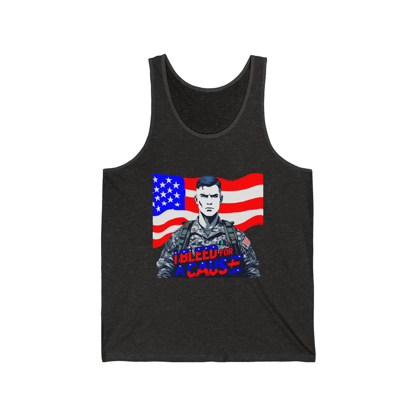 Patriotic Unisex Tank Top with Flag Design, Memorial Day, 4th of July, Casual Wear, Gifts for Veterans, Summer Style
