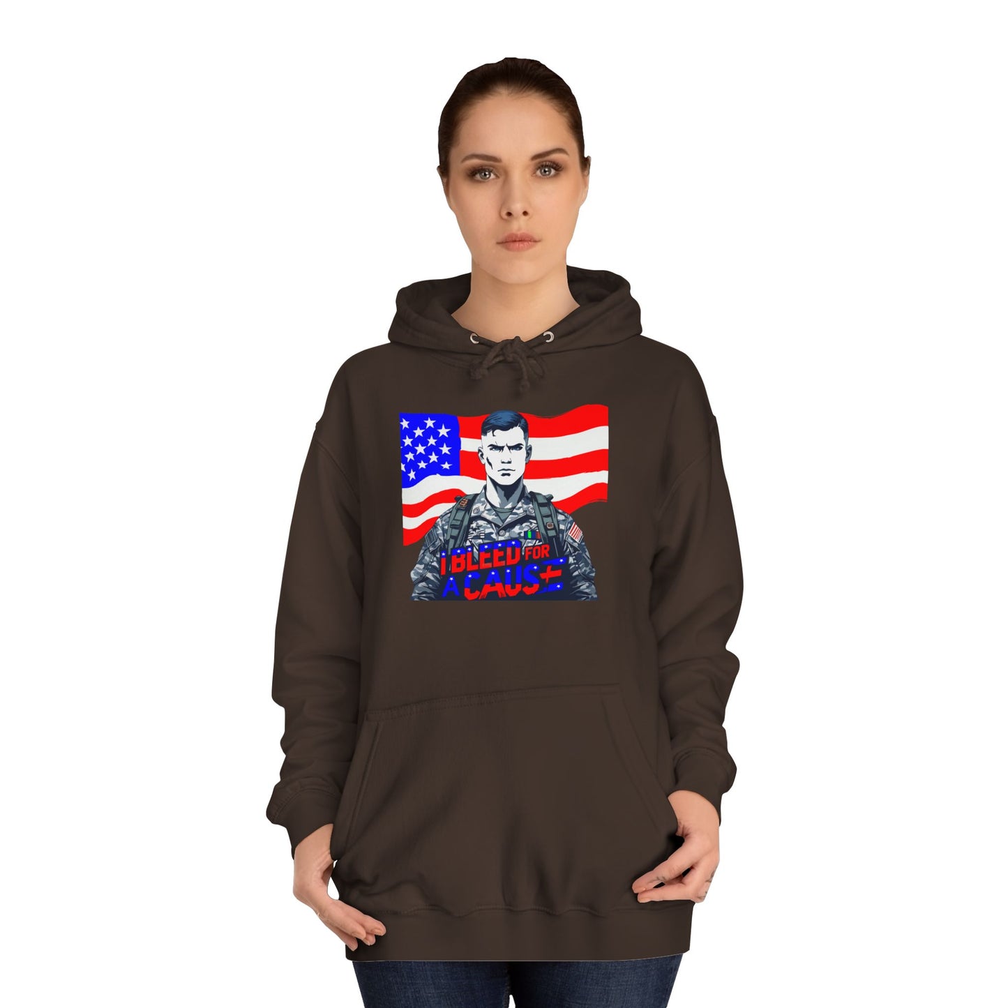 Patriotic Graphic Hoodie, Unisex College Hoodie, Casual Pullover, Gift for Students, USA Flag Sweatshirt, Cool College Apparel