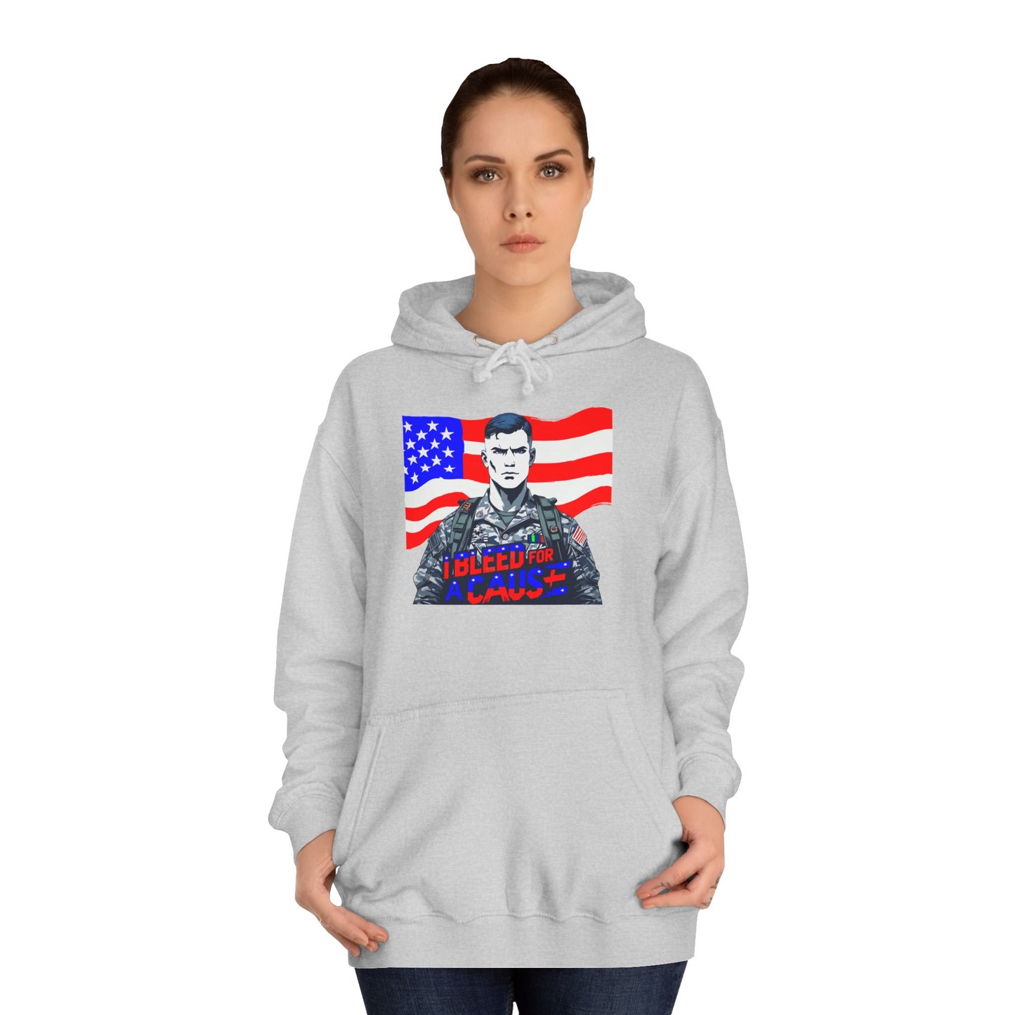 Patriotic Graphic Hoodie, Unisex College Hoodie, Casual Pullover, Gift for Students, USA Flag Sweatshirt, Cool College Apparel