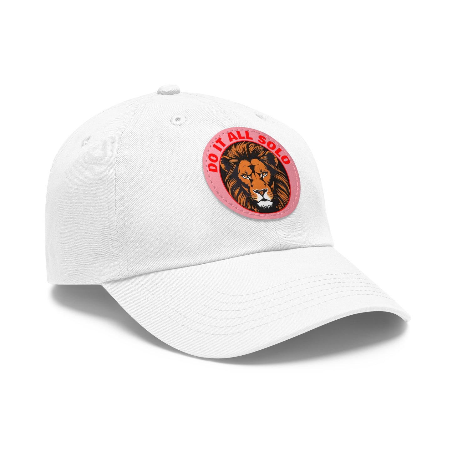 Lion Patch Dad Hat - Do It All Solo, Casual Cap for Dads, Adjustable Hat for Father's Day, Unique Gift for Men, Trendy Everyday Wear