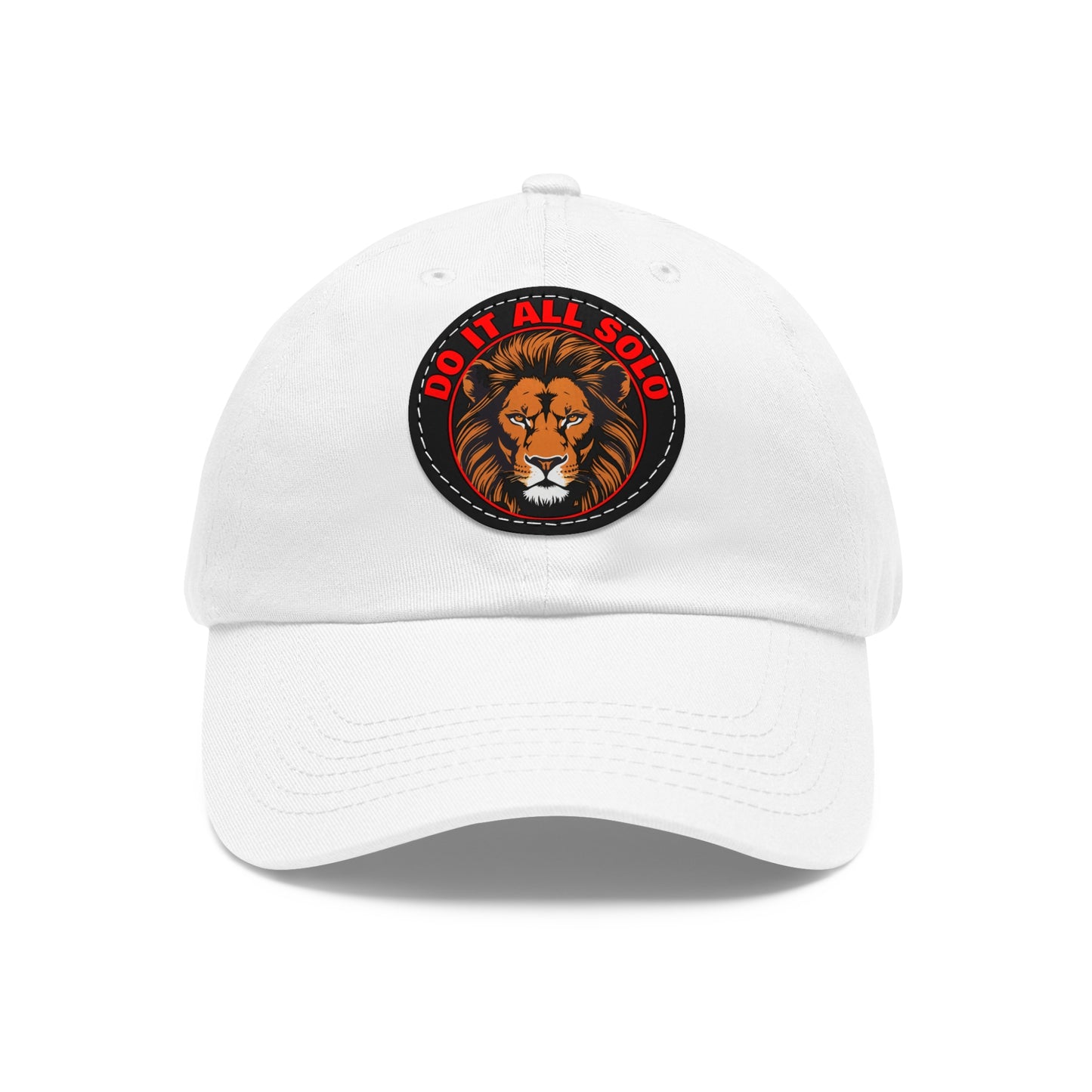 Lion Patch Dad Hat - Do It All Solo, Casual Cap for Dads, Adjustable Hat for Father's Day, Unique Gift for Men, Trendy Everyday Wear