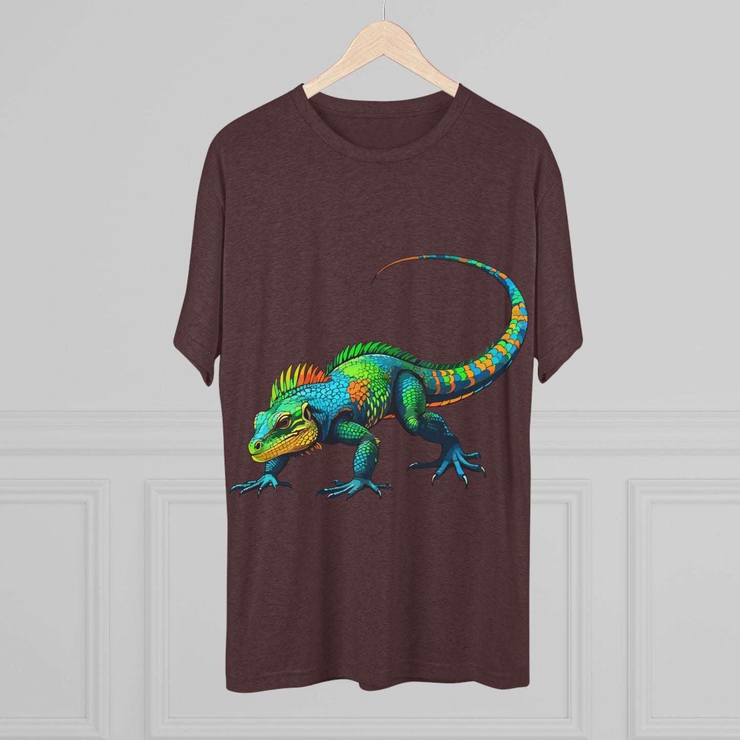 Vibrant Iguana Graphic Tee, Unisex Tri-Blend Crew Shirt, Casual Wear, Animal Lover Gift, Eco-Friendly Fashion, Fun Everyday Style