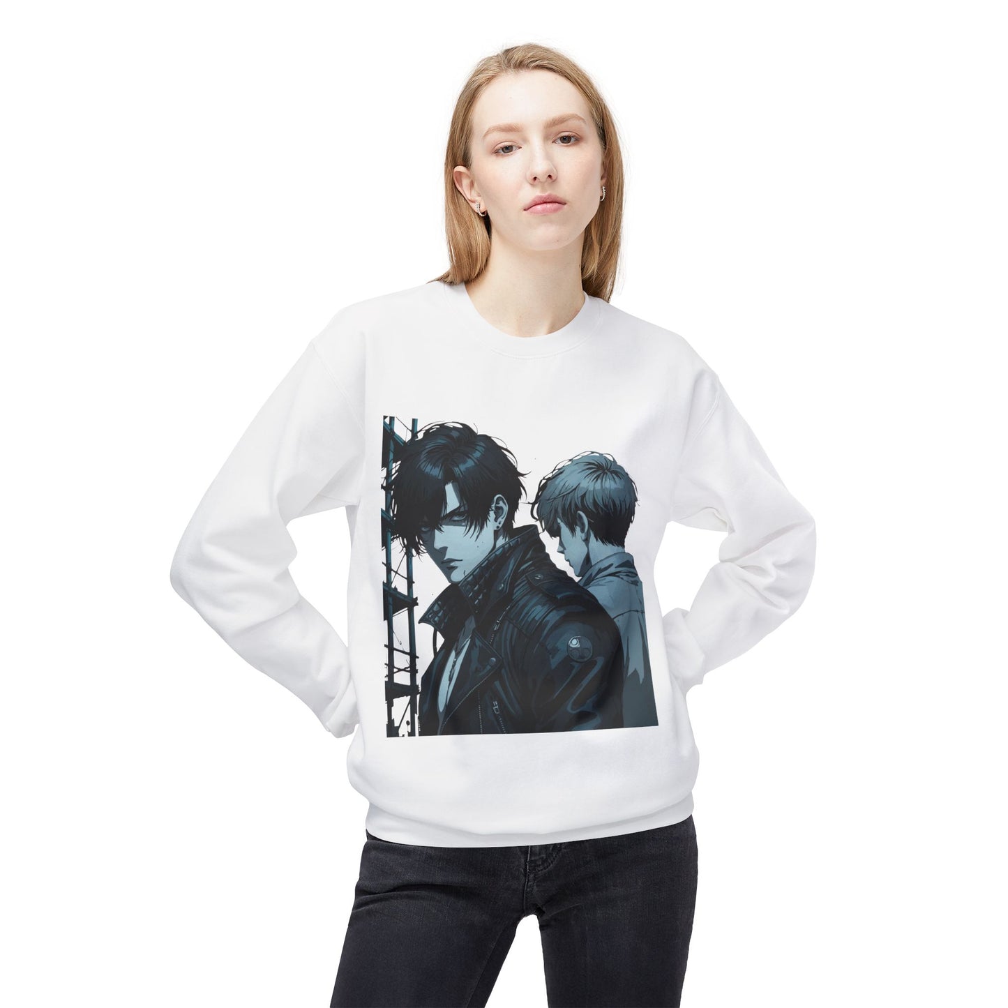 Unisex Fleece Crewneck Sweatshirt with Retro Art, Vintage Graphic Sweater, Casual Wear for Art Lovers, Gift for Him/Her, Cozy Relaxed Style