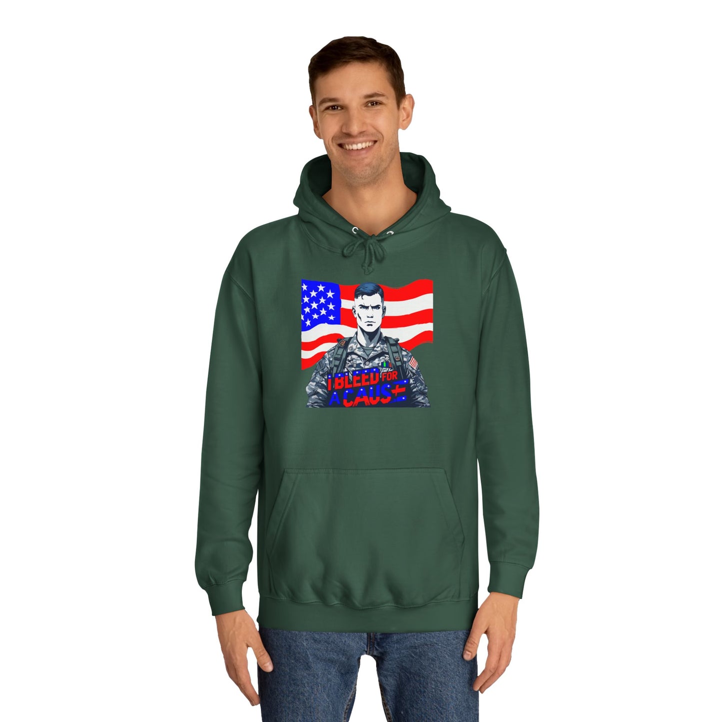 Patriotic Graphic Hoodie, Unisex College Hoodie, Casual Pullover, Gift for Students, USA Flag Sweatshirt, Cool College Apparel