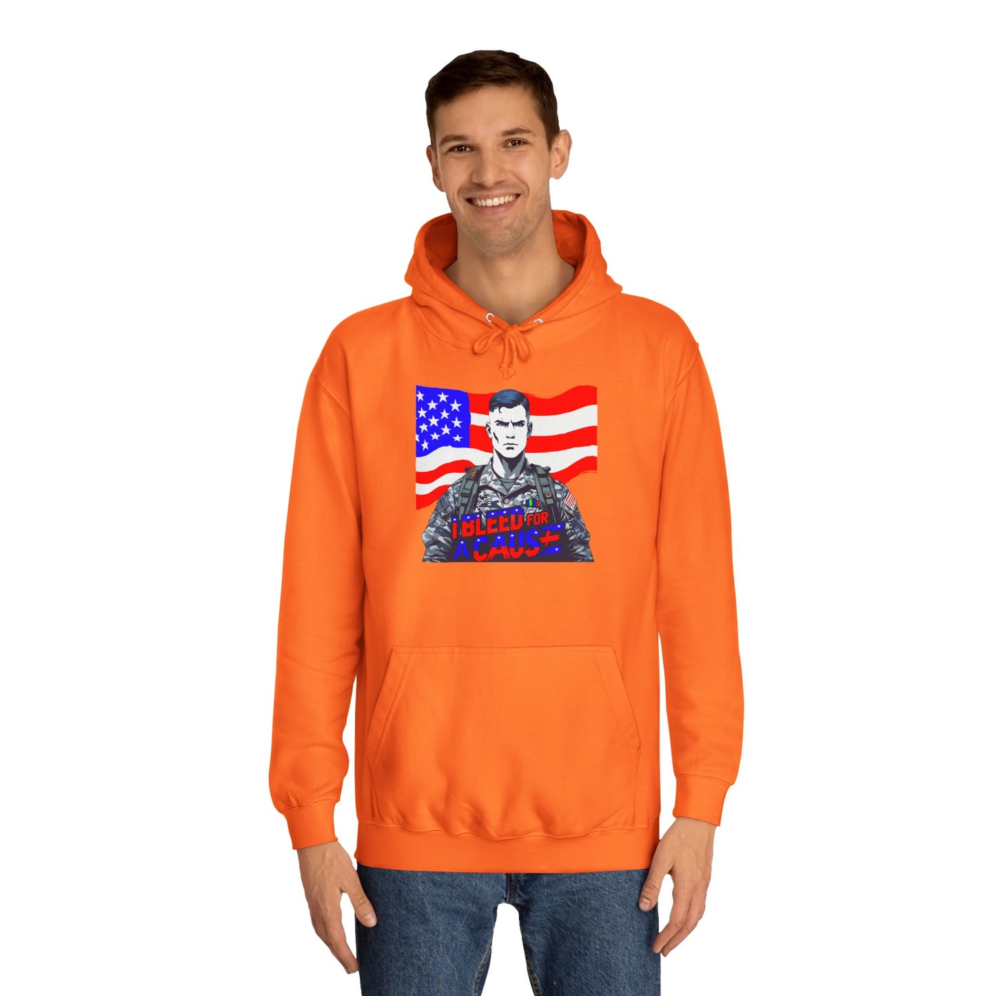 Patriotic Graphic Hoodie, Unisex College Hoodie, Casual Pullover, Gift for Students, USA Flag Sweatshirt, Cool College Apparel