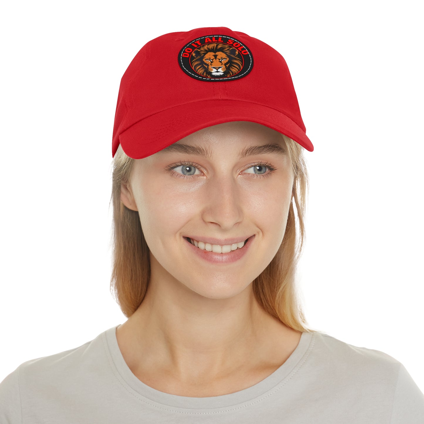 Lion Patch Dad Hat - Do It All Solo, Casual Cap for Dads, Adjustable Hat for Father's Day, Unique Gift for Men, Trendy Everyday Wear