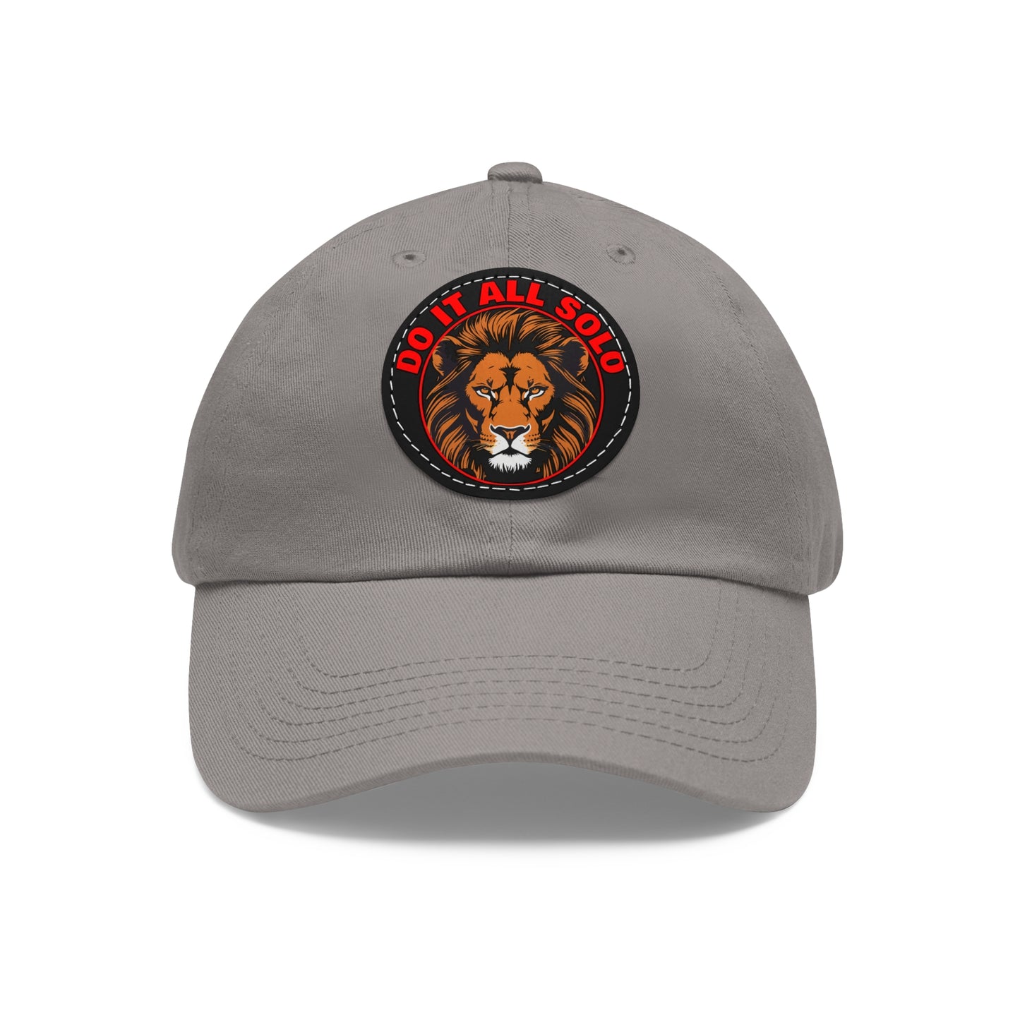 Lion Patch Dad Hat - Do It All Solo, Casual Cap for Dads, Adjustable Hat for Father's Day, Unique Gift for Men, Trendy Everyday Wear