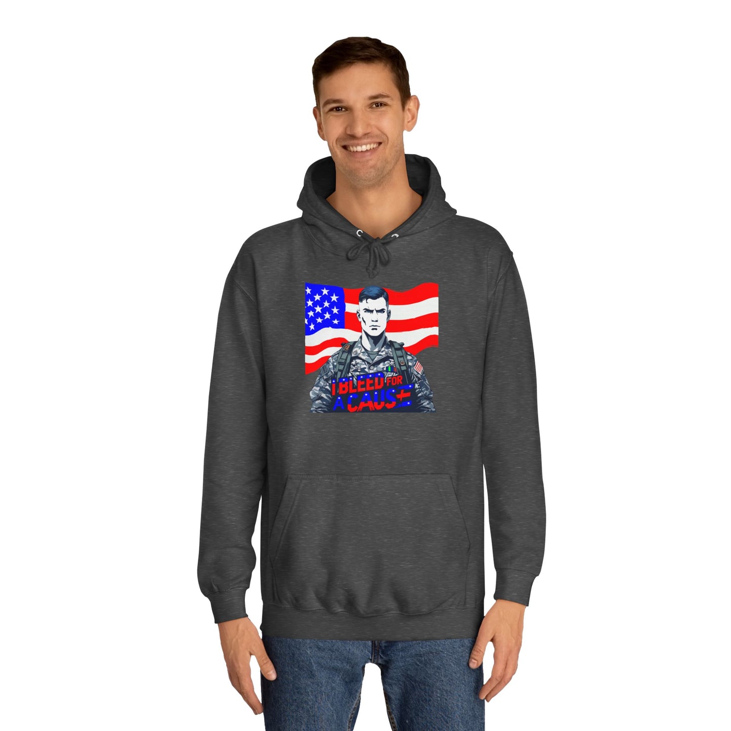 Patriotic Graphic Hoodie, Unisex College Hoodie, Casual Pullover, Gift for Students, USA Flag Sweatshirt, Cool College Apparel