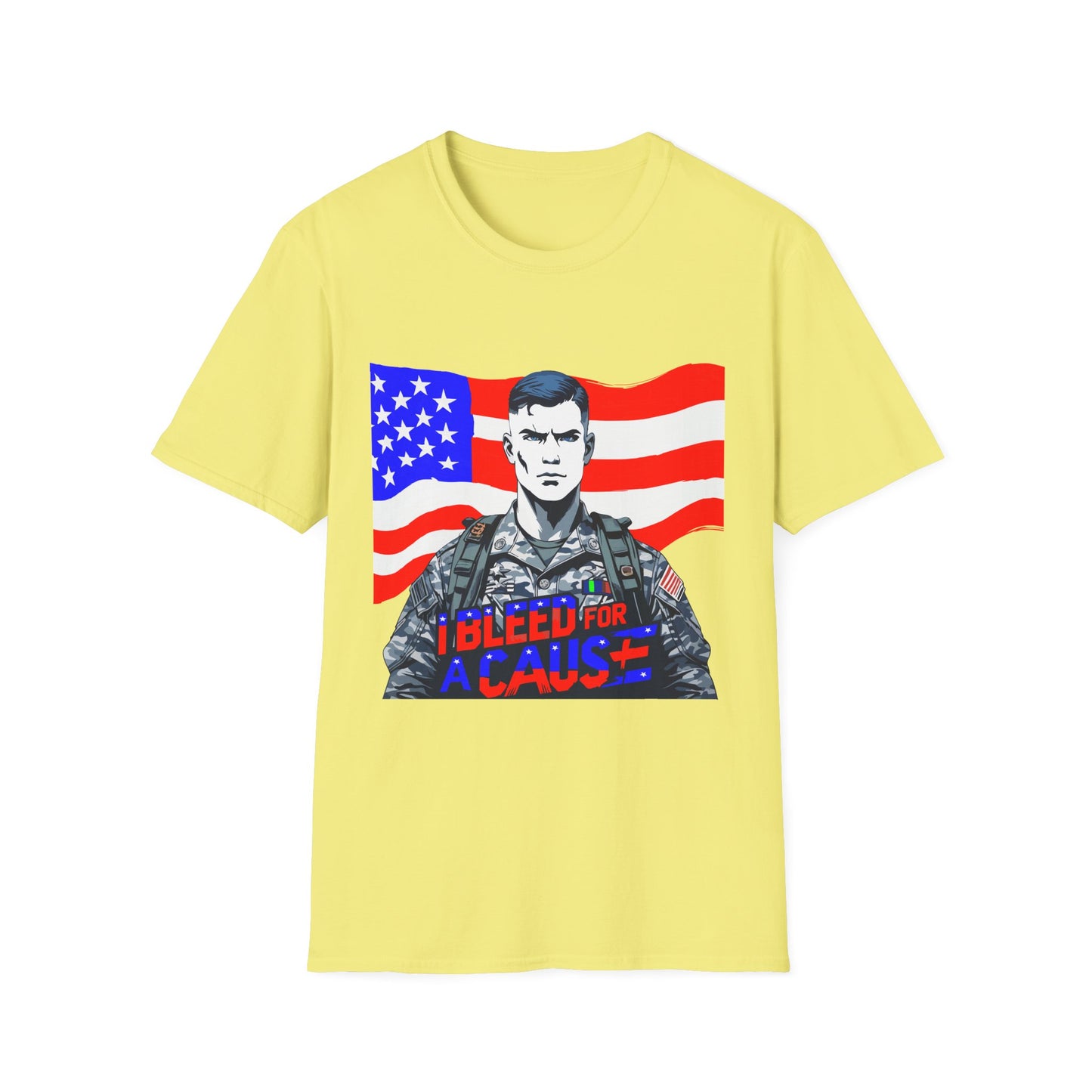 Patriotic Graphic Tee - I Bleed for a Cause, Veteran's Day Gift, Casual Wear, Unisex T-Shirt, Military Pride
