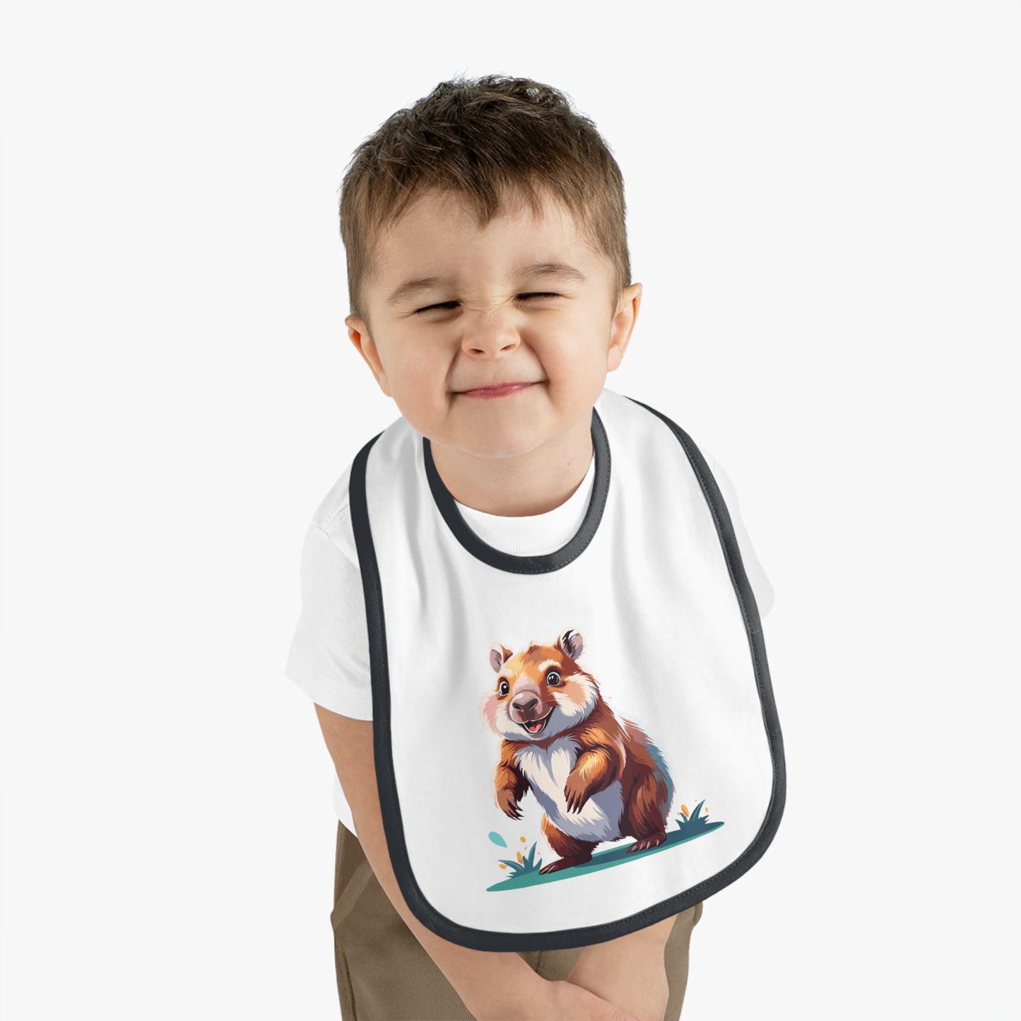 Cute Baby Bib with Adorable Wombat Design, Baby Shower Gift, Toddler Feeding Essential, Cute Animal Bib, Newborn Feeding Accessory