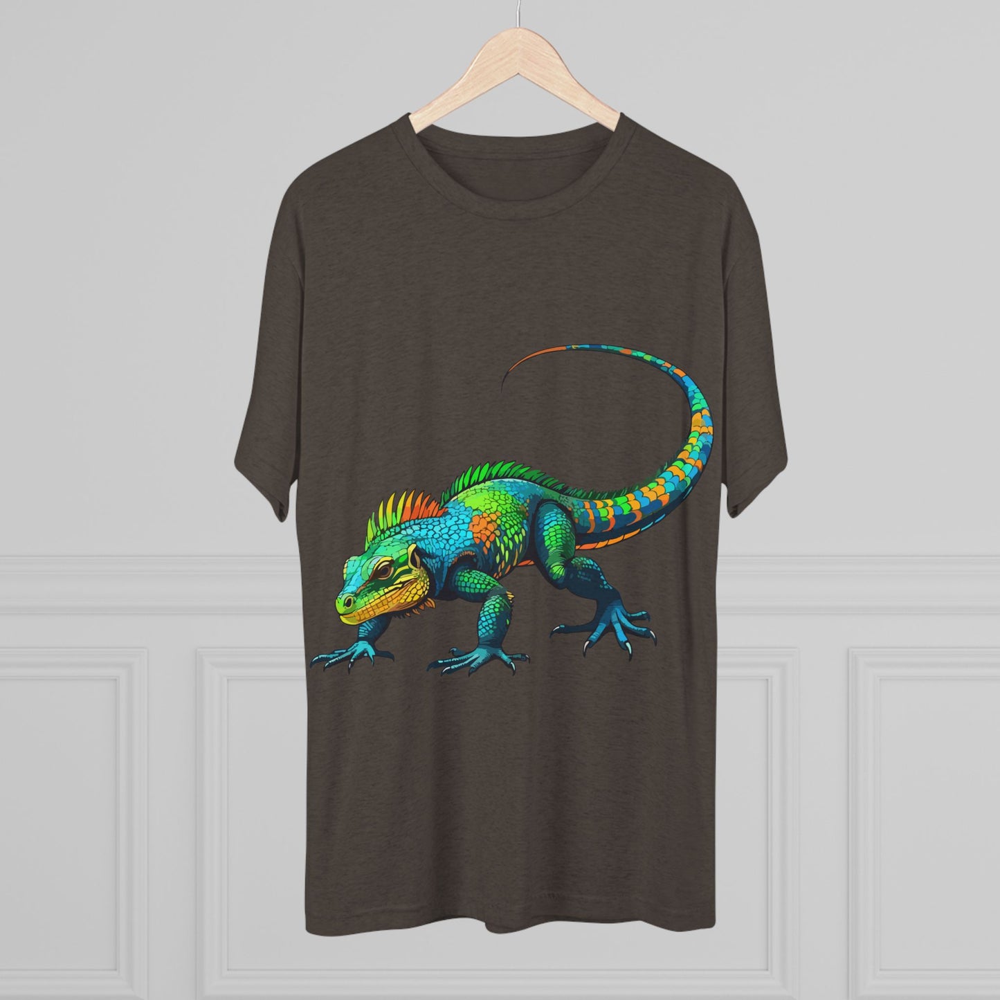 Vibrant Iguana Graphic Tee, Unisex Tri-Blend Crew Shirt, Casual Wear, Animal Lover Gift, Eco-Friendly Fashion, Fun Everyday Style