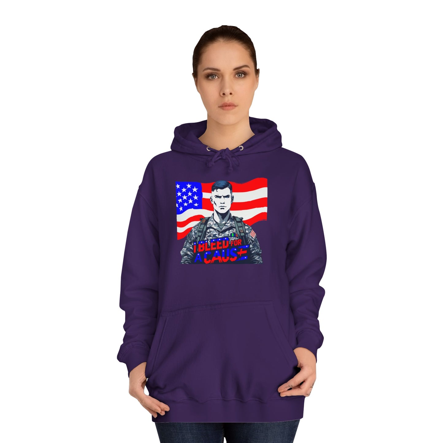 Patriotic Graphic Hoodie, Unisex College Hoodie, Casual Pullover, Gift for Students, USA Flag Sweatshirt, Cool College Apparel