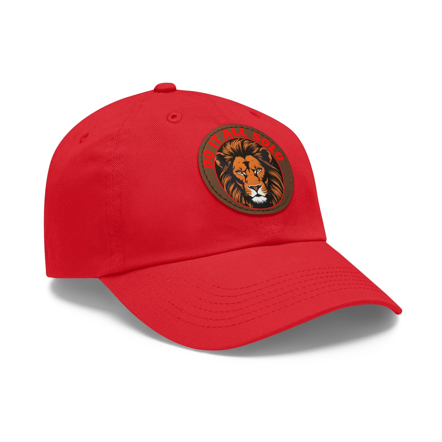 Lion Patch Dad Hat - Do It All Solo, Casual Cap for Dads, Adjustable Hat for Father's Day, Unique Gift for Men, Trendy Everyday Wear