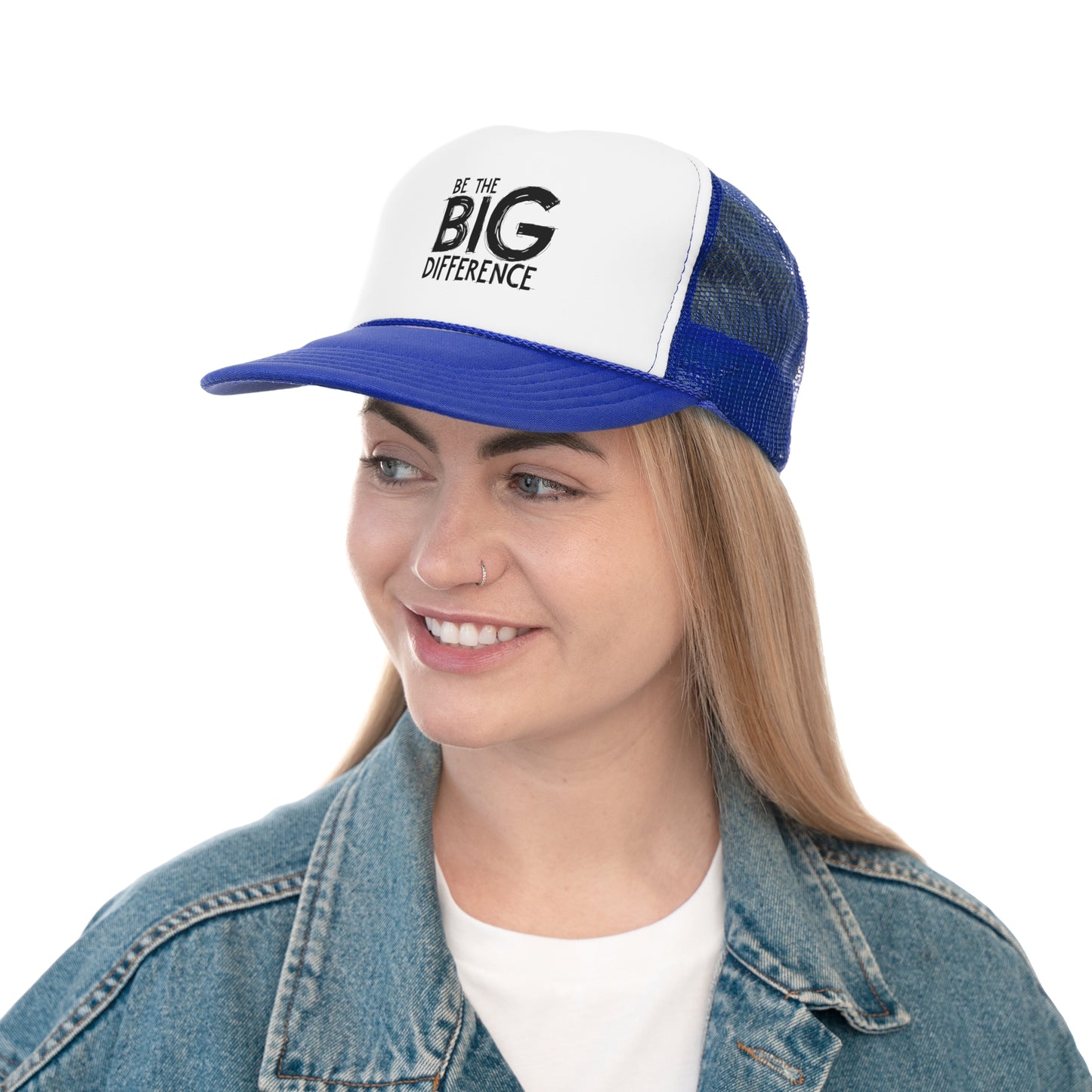 Vibrant Trucker Cap with 'Be the BIG Difference' Design, Ideal Gift for Outdoor Lovers, Great for Summer, Festivals, and Fundraisers