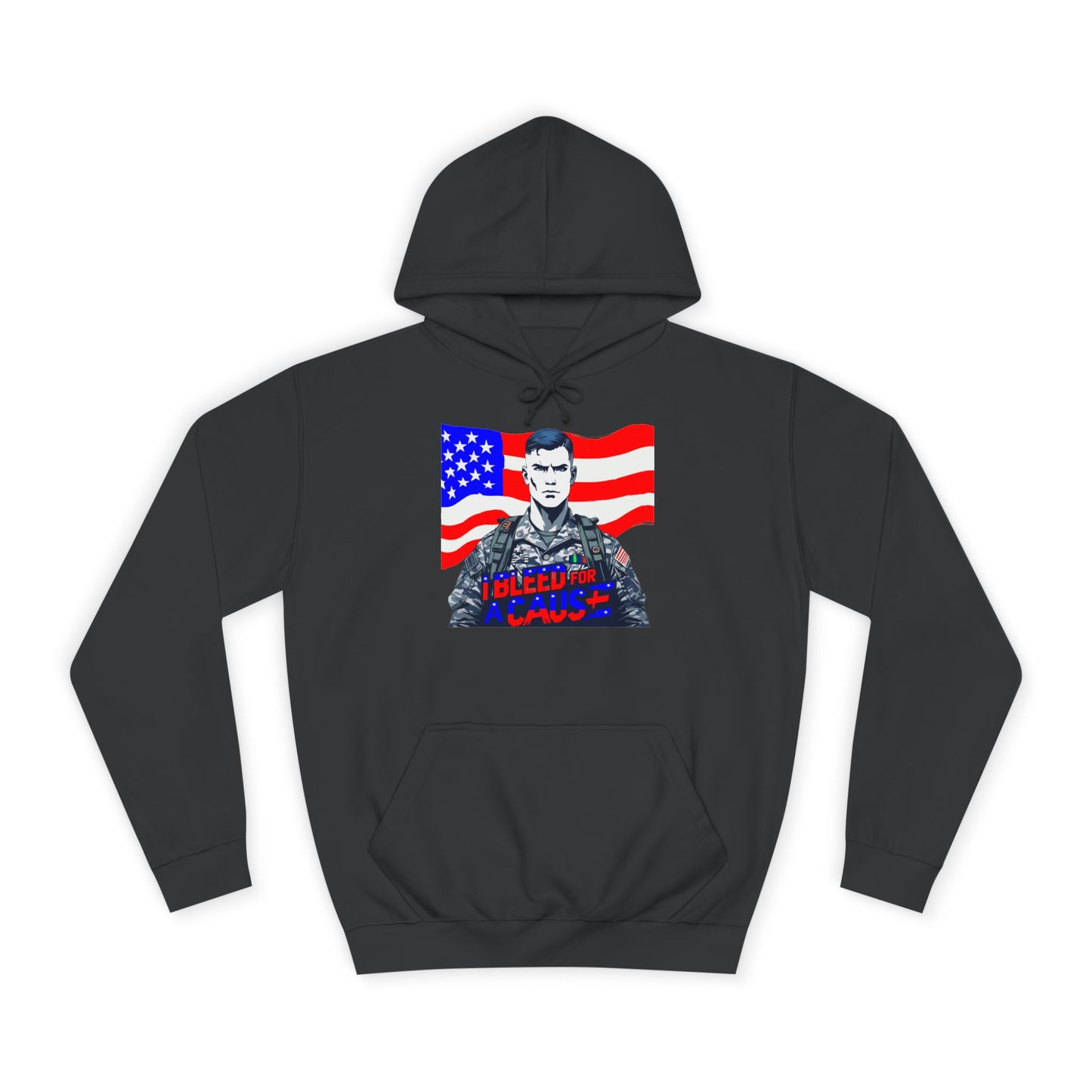 Patriotic Graphic Hoodie, Unisex College Hoodie, Casual Pullover, Gift for Students, USA Flag Sweatshirt, Cool College Apparel