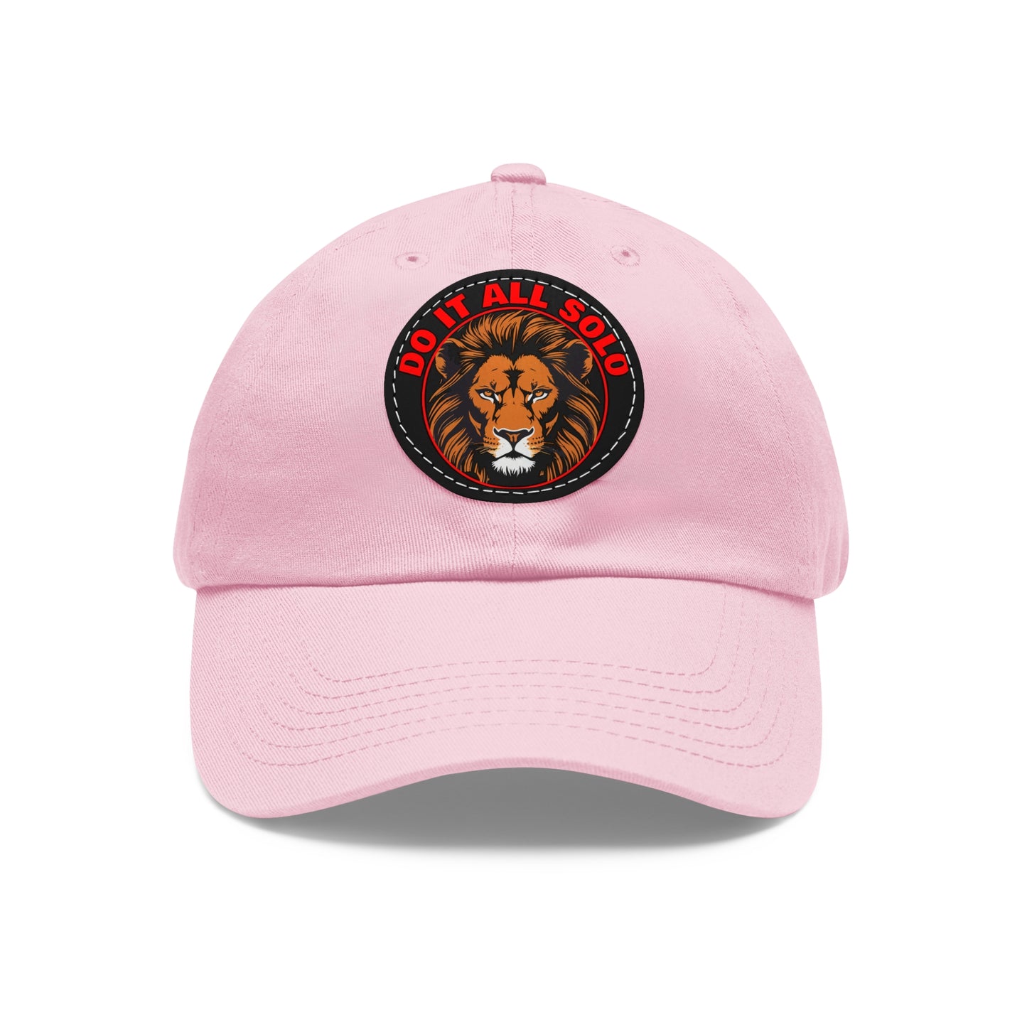 Lion Patch Dad Hat - Do It All Solo, Casual Cap for Dads, Adjustable Hat for Father's Day, Unique Gift for Men, Trendy Everyday Wear