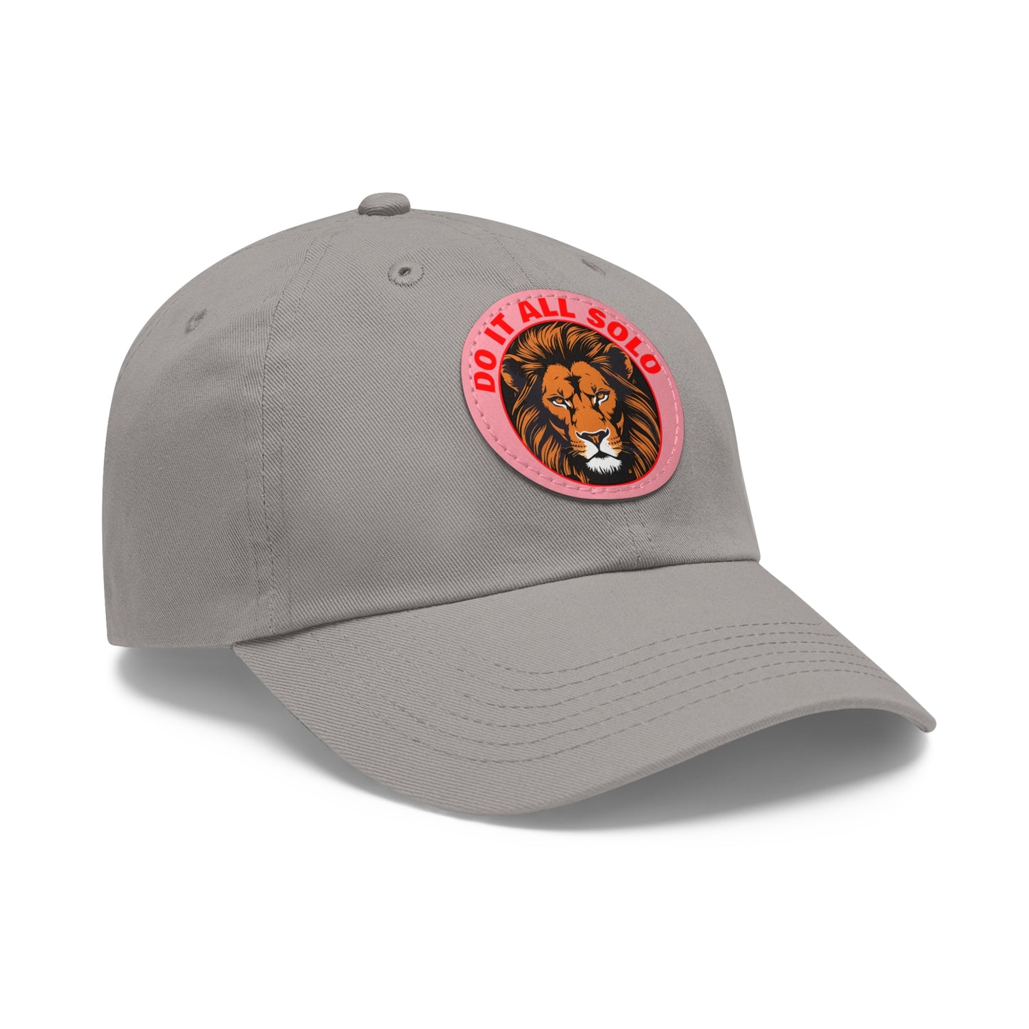 Lion Patch Dad Hat - Do It All Solo, Casual Cap for Dads, Adjustable Hat for Father's Day, Unique Gift for Men, Trendy Everyday Wear