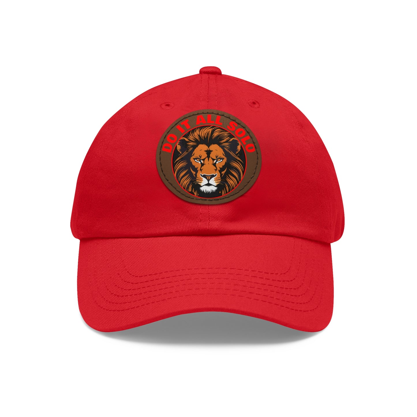 Lion Patch Dad Hat - Do It All Solo, Casual Cap for Dads, Adjustable Hat for Father's Day, Unique Gift for Men, Trendy Everyday Wear