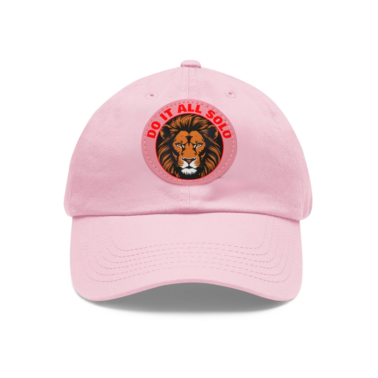 Lion Patch Dad Hat - Do It All Solo, Casual Cap for Dads, Adjustable Hat for Father's Day, Unique Gift for Men, Trendy Everyday Wear