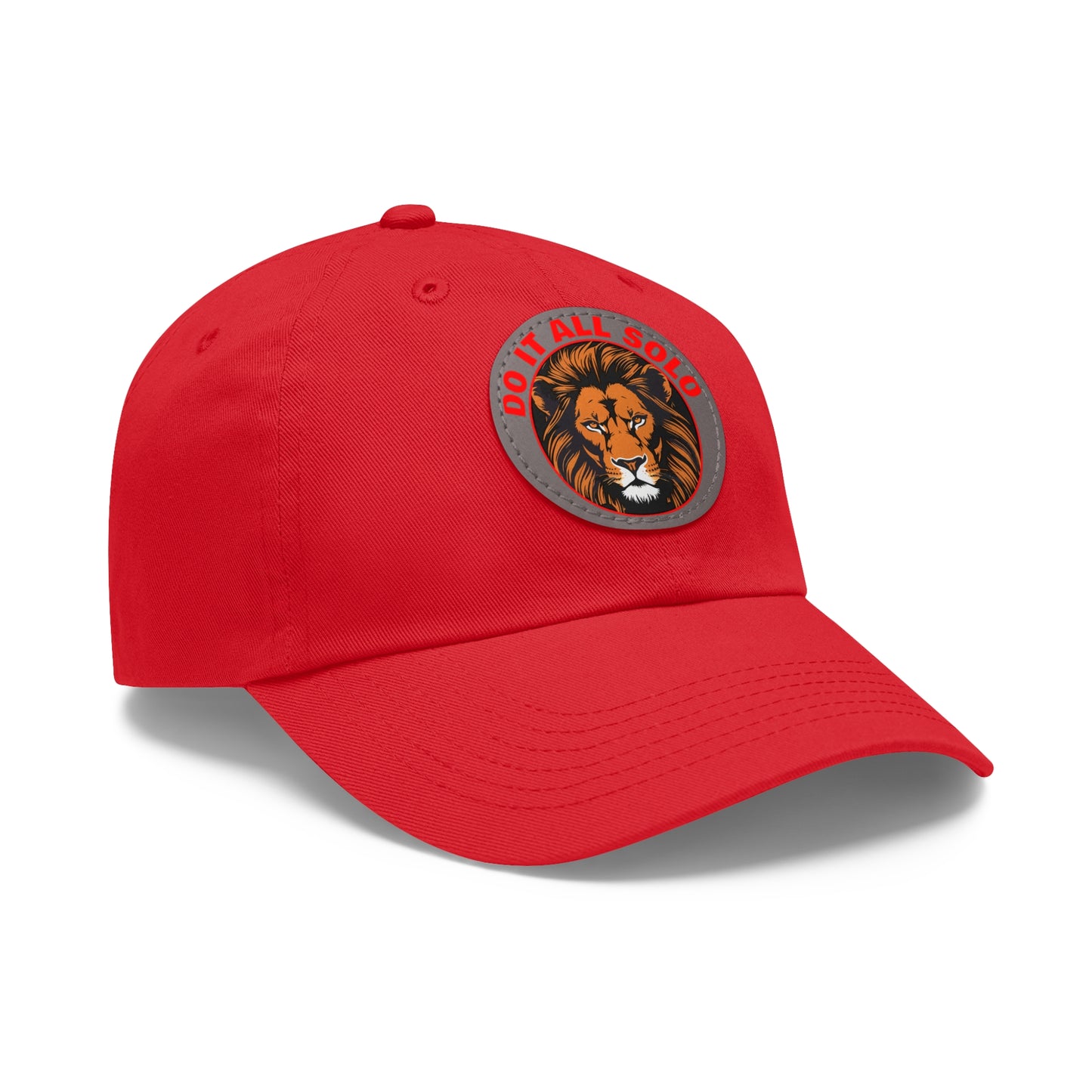 Lion Patch Dad Hat - Do It All Solo, Casual Cap for Dads, Adjustable Hat for Father's Day, Unique Gift for Men, Trendy Everyday Wear