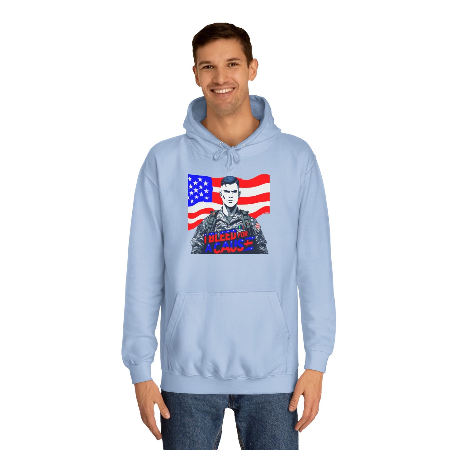 Patriotic Graphic Hoodie, Unisex College Hoodie, Casual Pullover, Gift for Students, USA Flag Sweatshirt, Cool College Apparel
