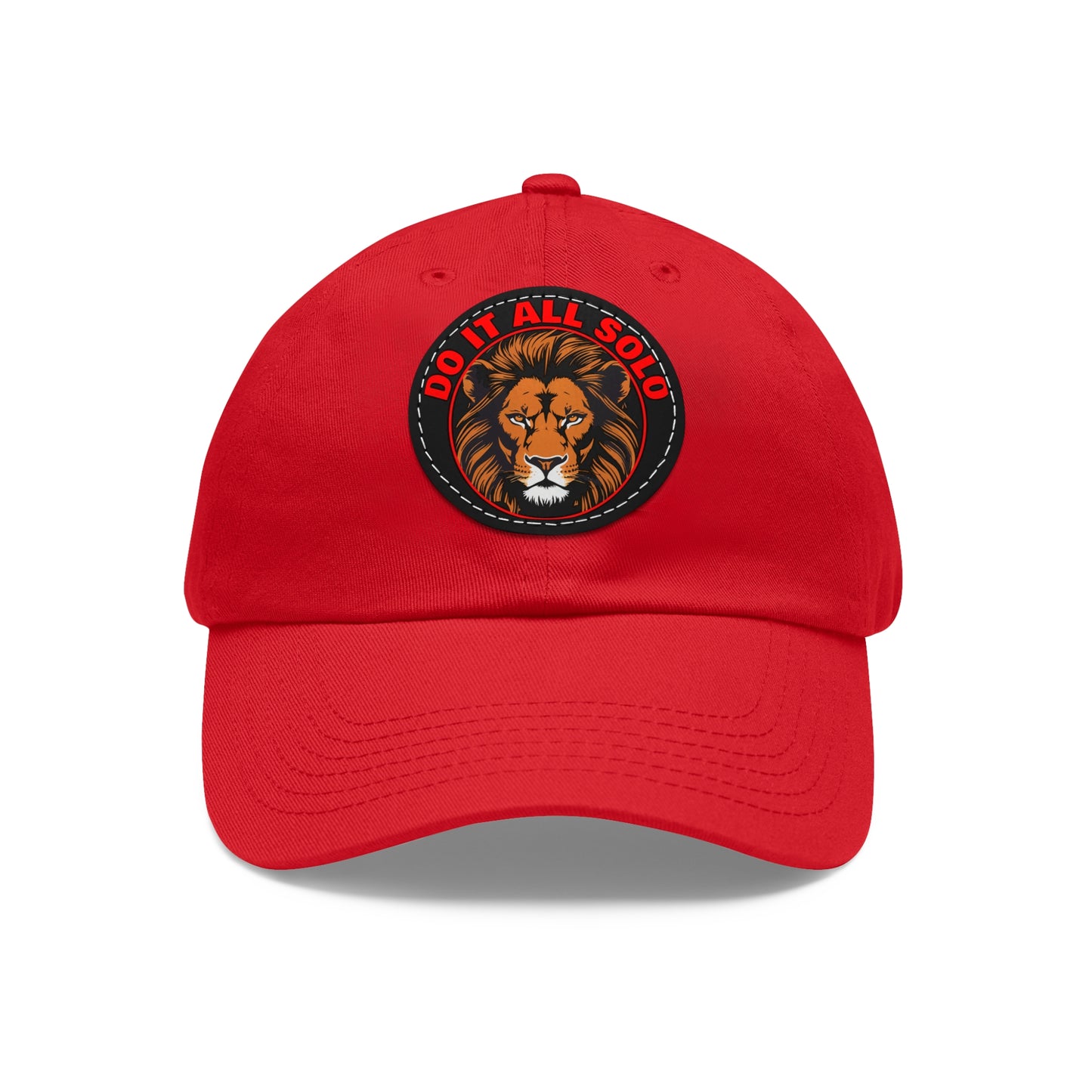 Lion Patch Dad Hat - Do It All Solo, Casual Cap for Dads, Adjustable Hat for Father's Day, Unique Gift for Men, Trendy Everyday Wear