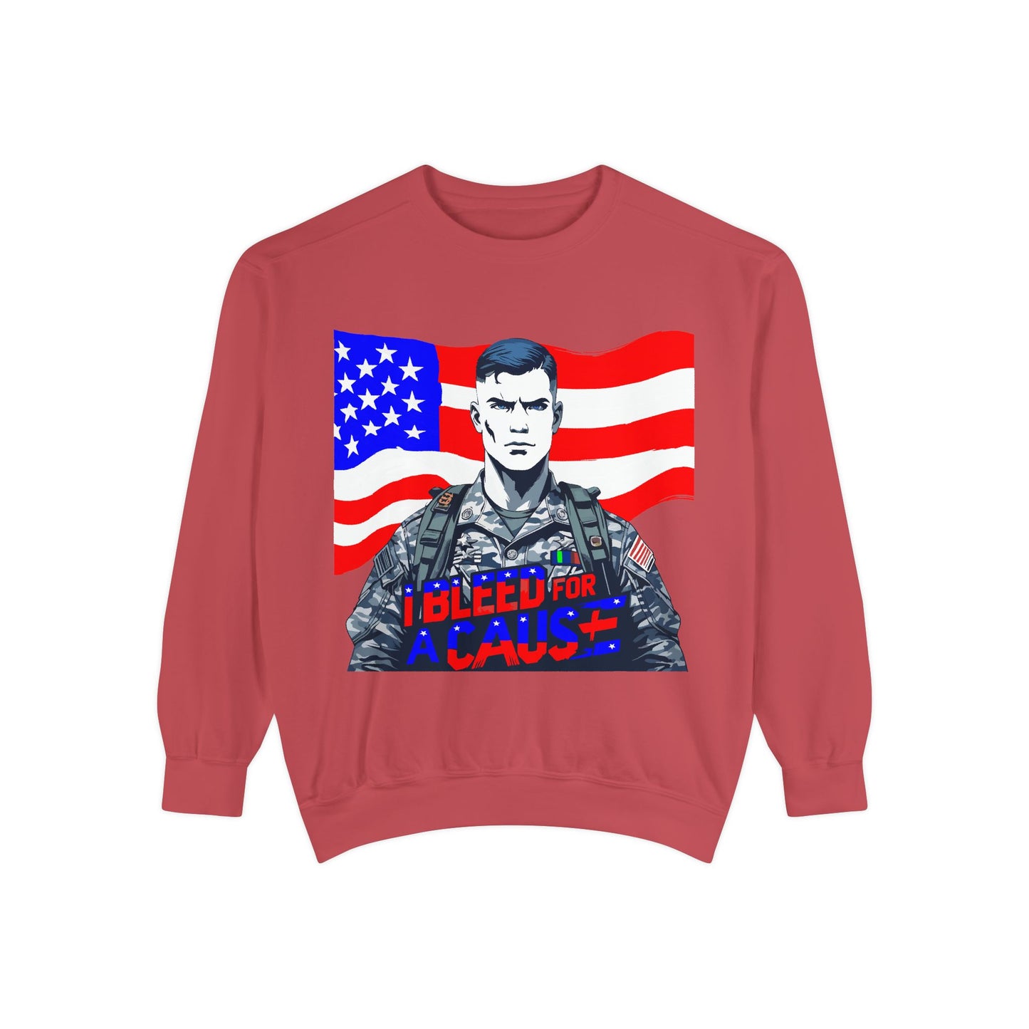 Patriotic Graphic Sweatshirt, Military Inspired Clothing, Unisex Casual Wear, Gift for Veterans, Comfortable Layering