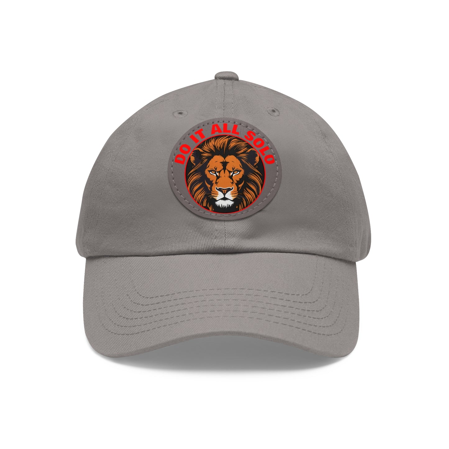Lion Patch Dad Hat - Do It All Solo, Casual Cap for Dads, Adjustable Hat for Father's Day, Unique Gift for Men, Trendy Everyday Wear