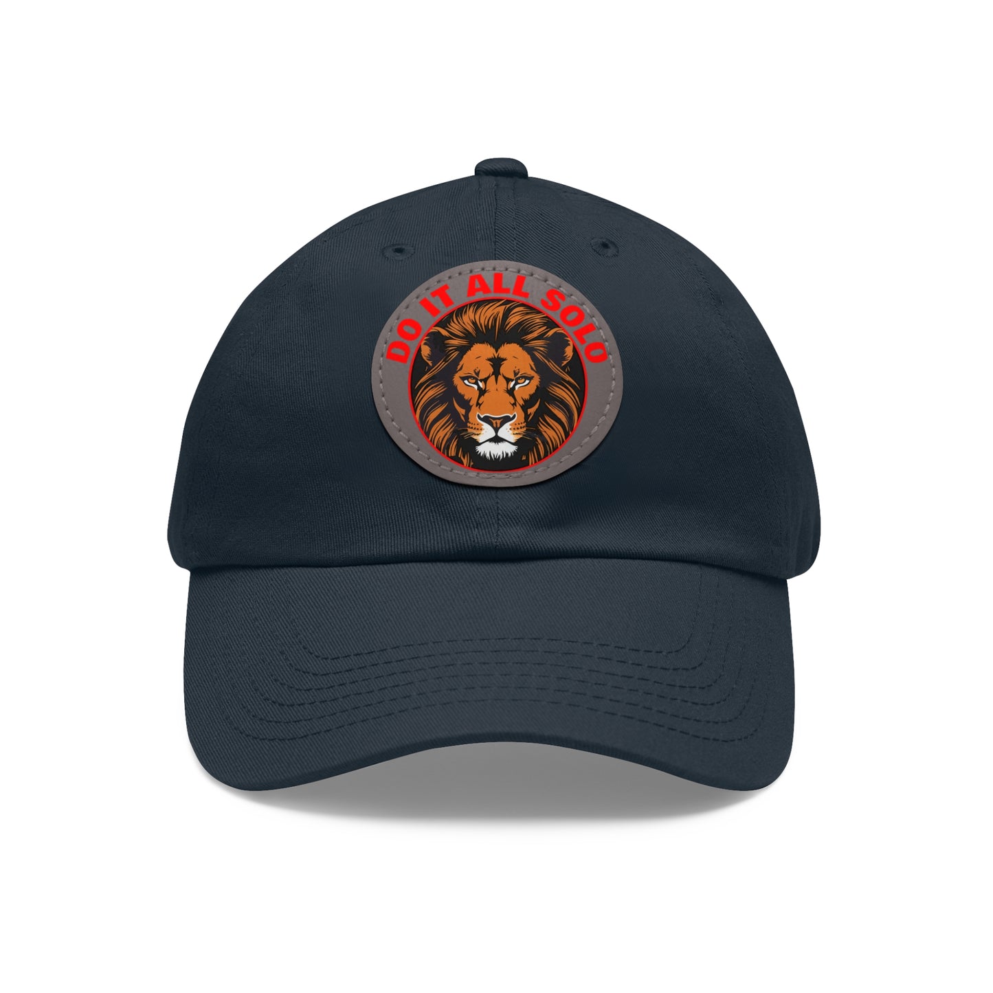 Lion Patch Dad Hat - Do It All Solo, Casual Cap for Dads, Adjustable Hat for Father's Day, Unique Gift for Men, Trendy Everyday Wear