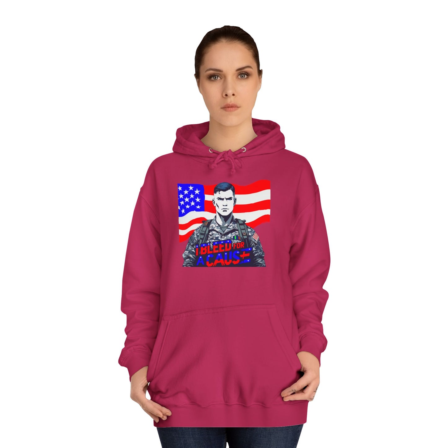 Patriotic Graphic Hoodie, Unisex College Hoodie, Casual Pullover, Gift for Students, USA Flag Sweatshirt, Cool College Apparel