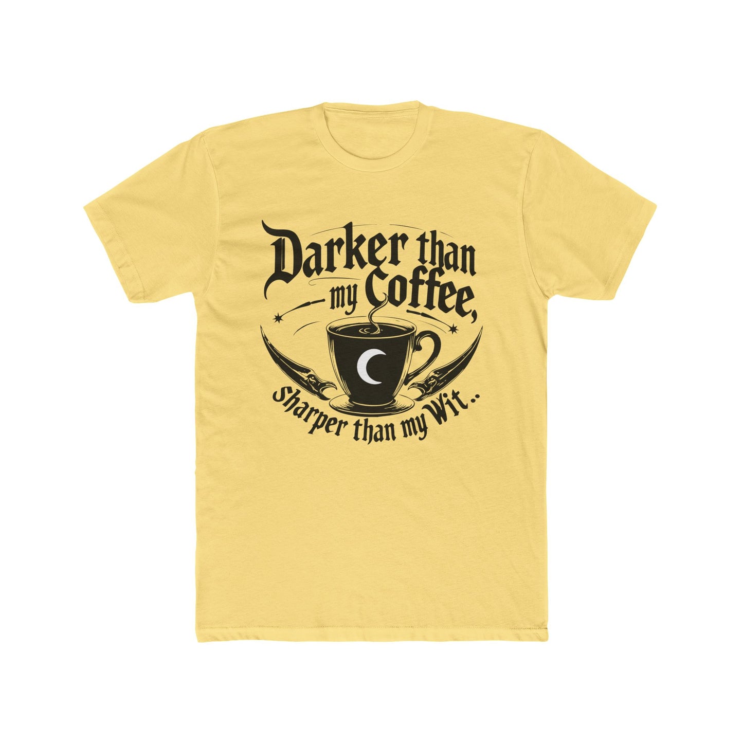 Darker Than My Coffee Unisex Crew Tee, Coffee Lover Shirt, Gifts for Baristas, Funny Tee, Casual Outfit, Coffee-Themed Merchandise