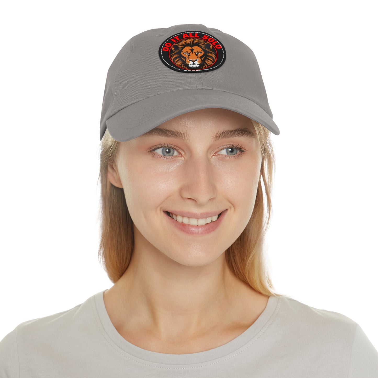Lion Patch Dad Hat - Do It All Solo, Casual Cap for Dads, Adjustable Hat for Father's Day, Unique Gift for Men, Trendy Everyday Wear