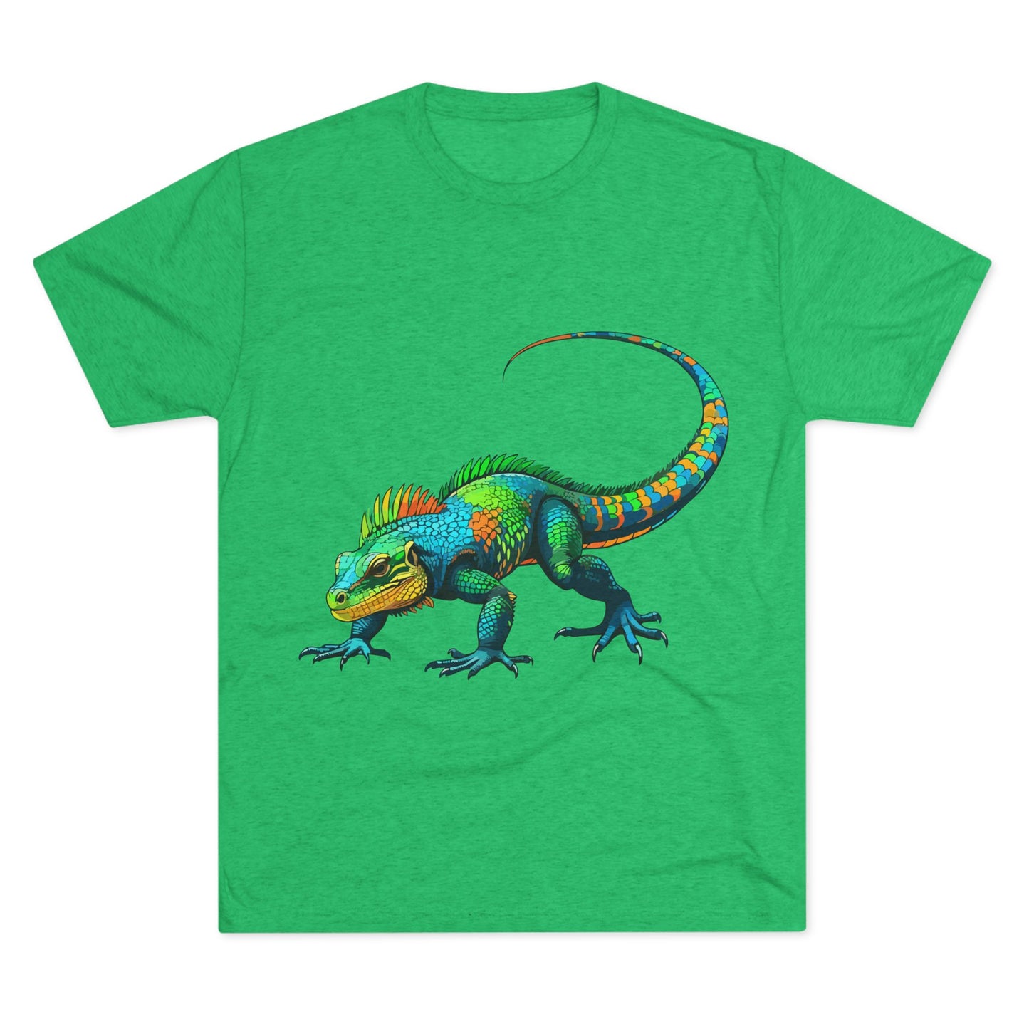 Vibrant Iguana Graphic Tee, Unisex Tri-Blend Crew Shirt, Casual Wear, Animal Lover Gift, Eco-Friendly Fashion, Fun Everyday Style