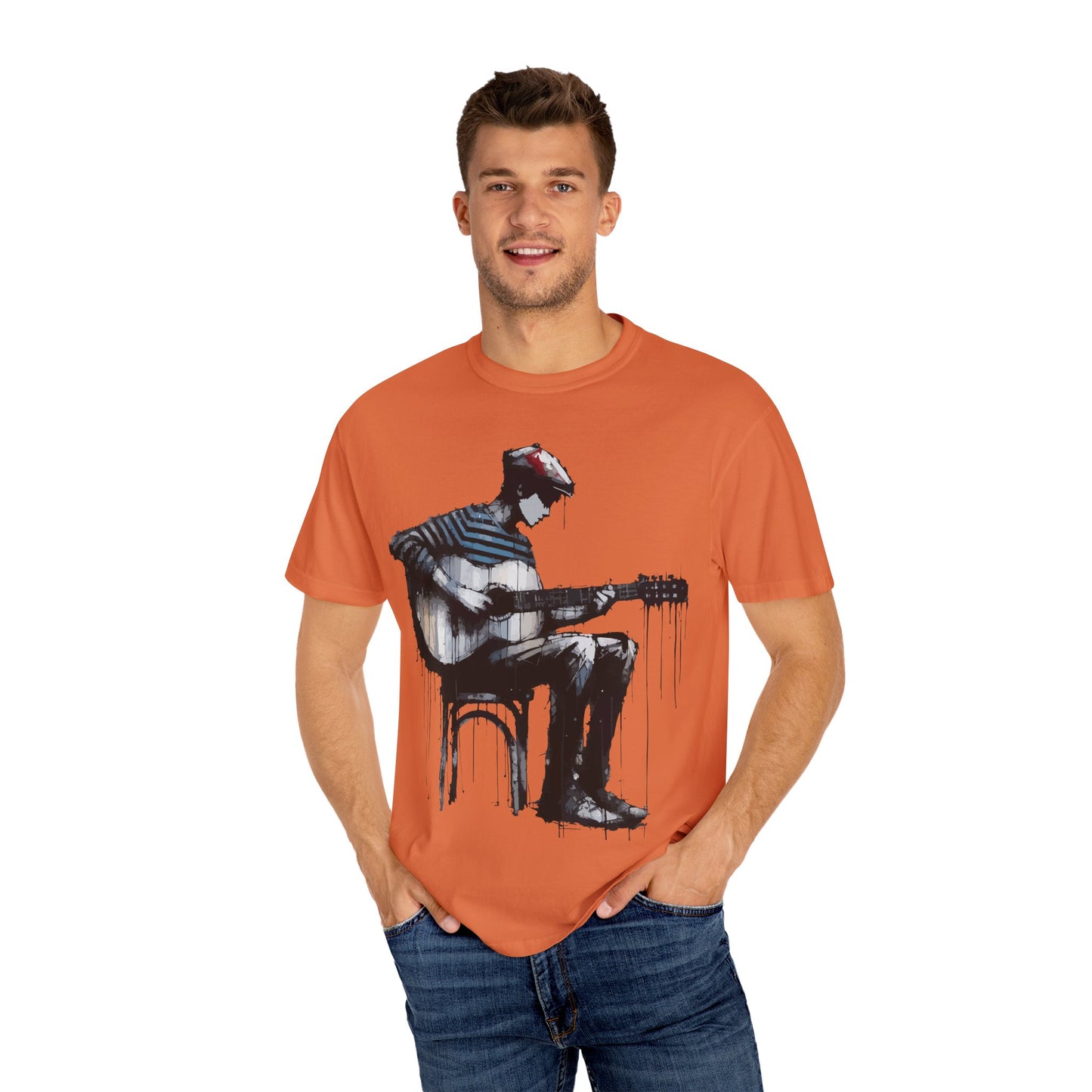 Artistic Guitarist Unisex T-shirt, Music Lover Gift, Bohemian Style Tee, Unisex Gift, Casual Wear