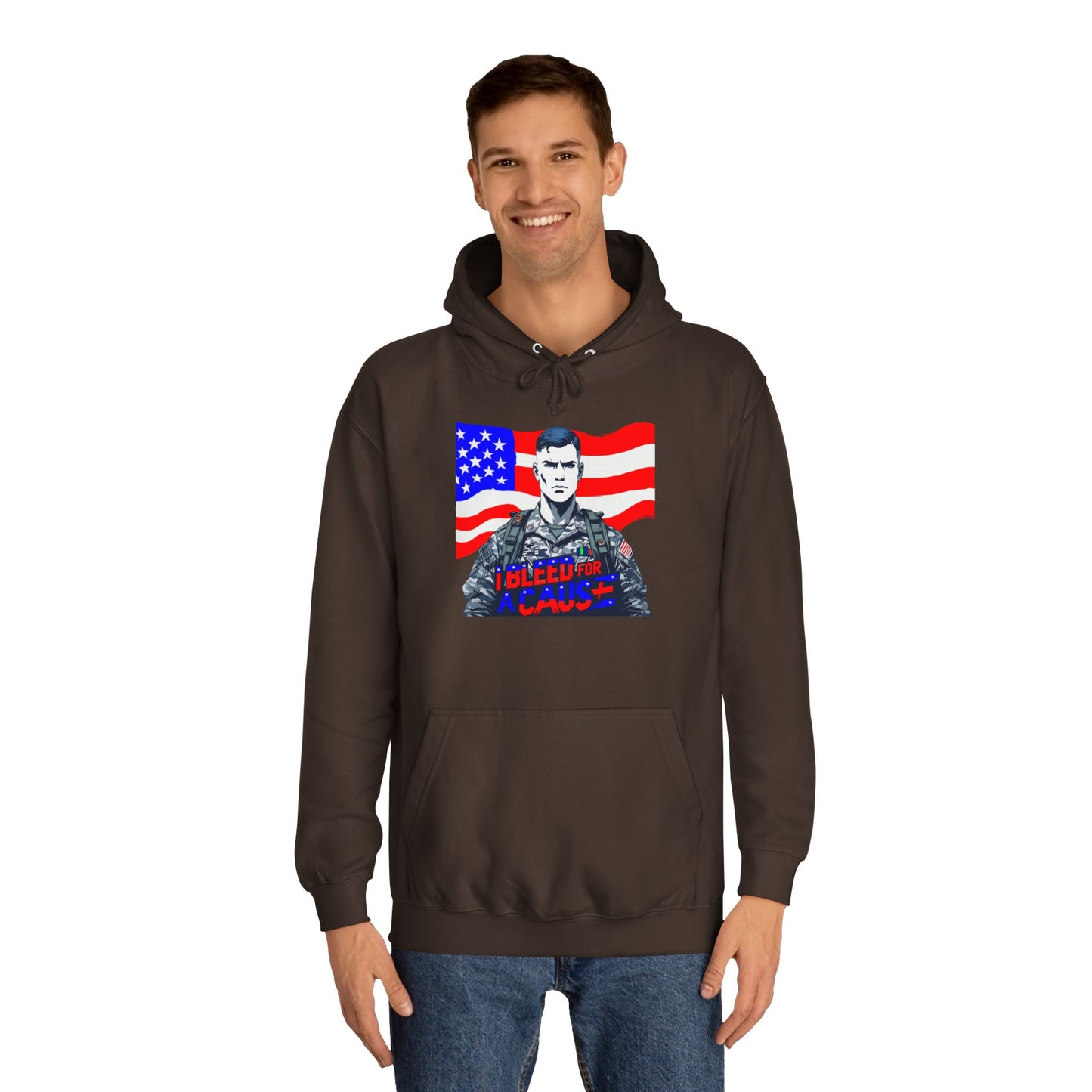 Patriotic Graphic Hoodie, Unisex College Hoodie, Casual Pullover, Gift for Students, USA Flag Sweatshirt, Cool College Apparel