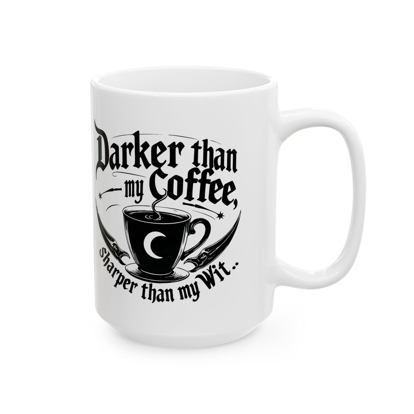 Gothic Coffee Mug, Dark Theme Ceramic Cup, Perfect Gift for Coffee Lovers, Halloween Decor, Customizable Mug