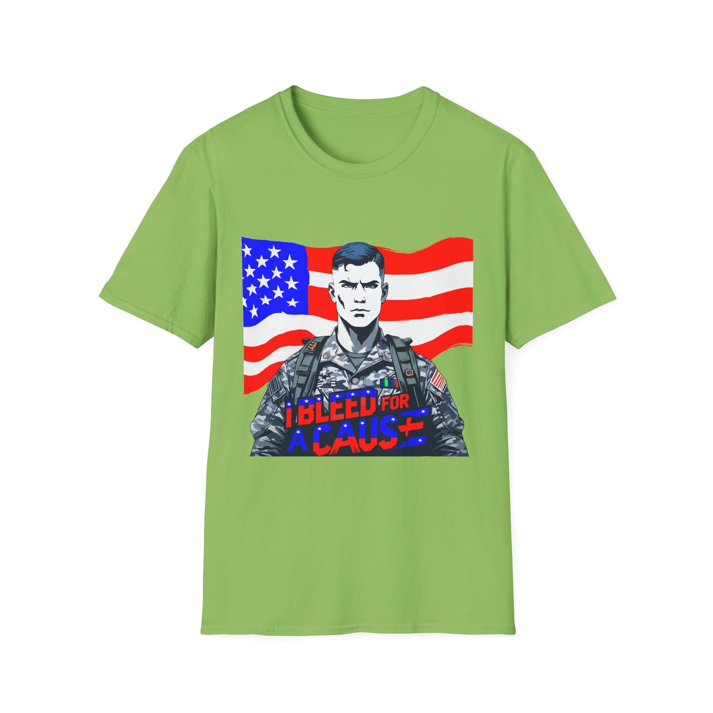 Patriotic Graphic Tee - I Bleed for a Cause, Veteran's Day Gift, Casual Wear, Unisex T-Shirt, Military Pride