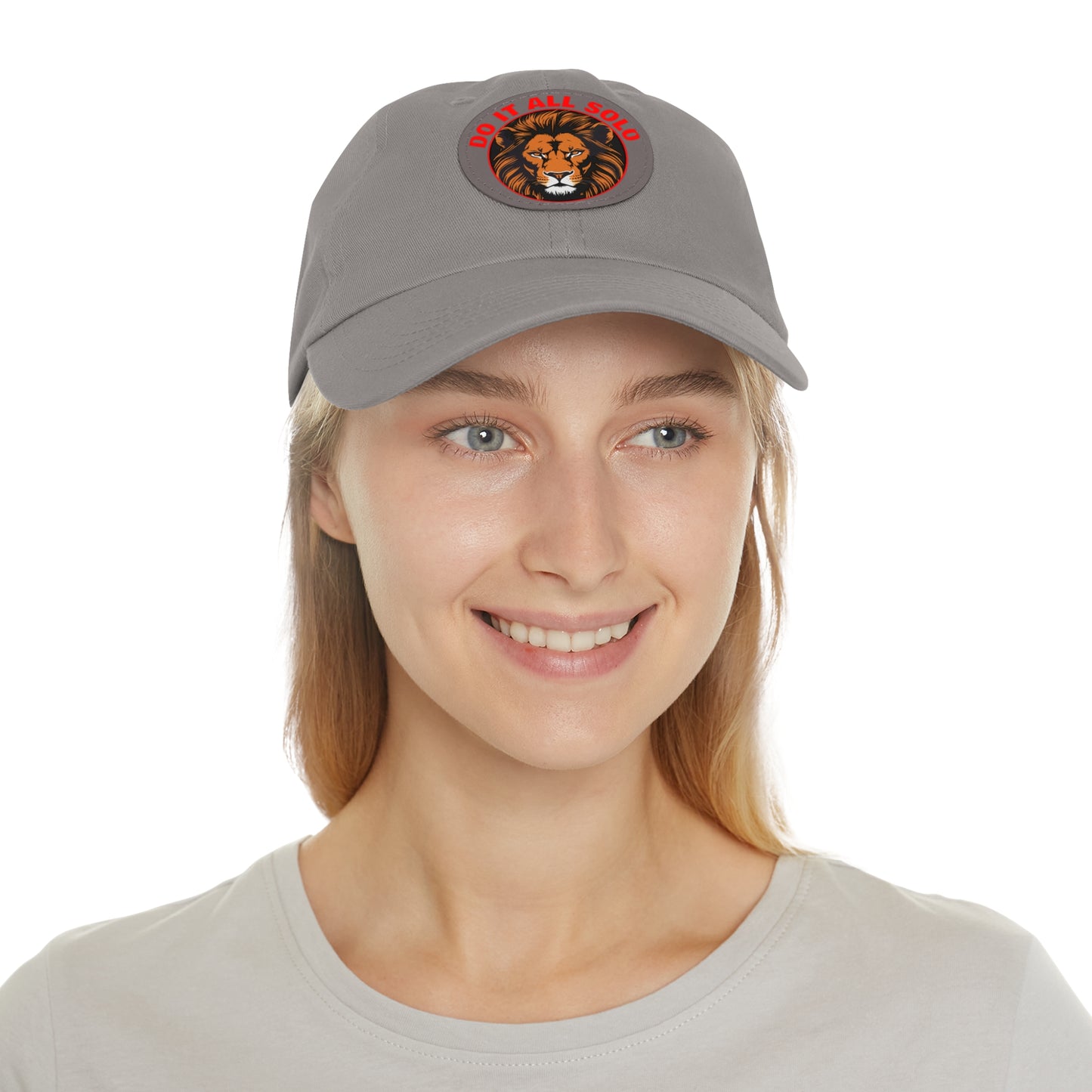Lion Patch Dad Hat - Do It All Solo, Casual Cap for Dads, Adjustable Hat for Father's Day, Unique Gift for Men, Trendy Everyday Wear